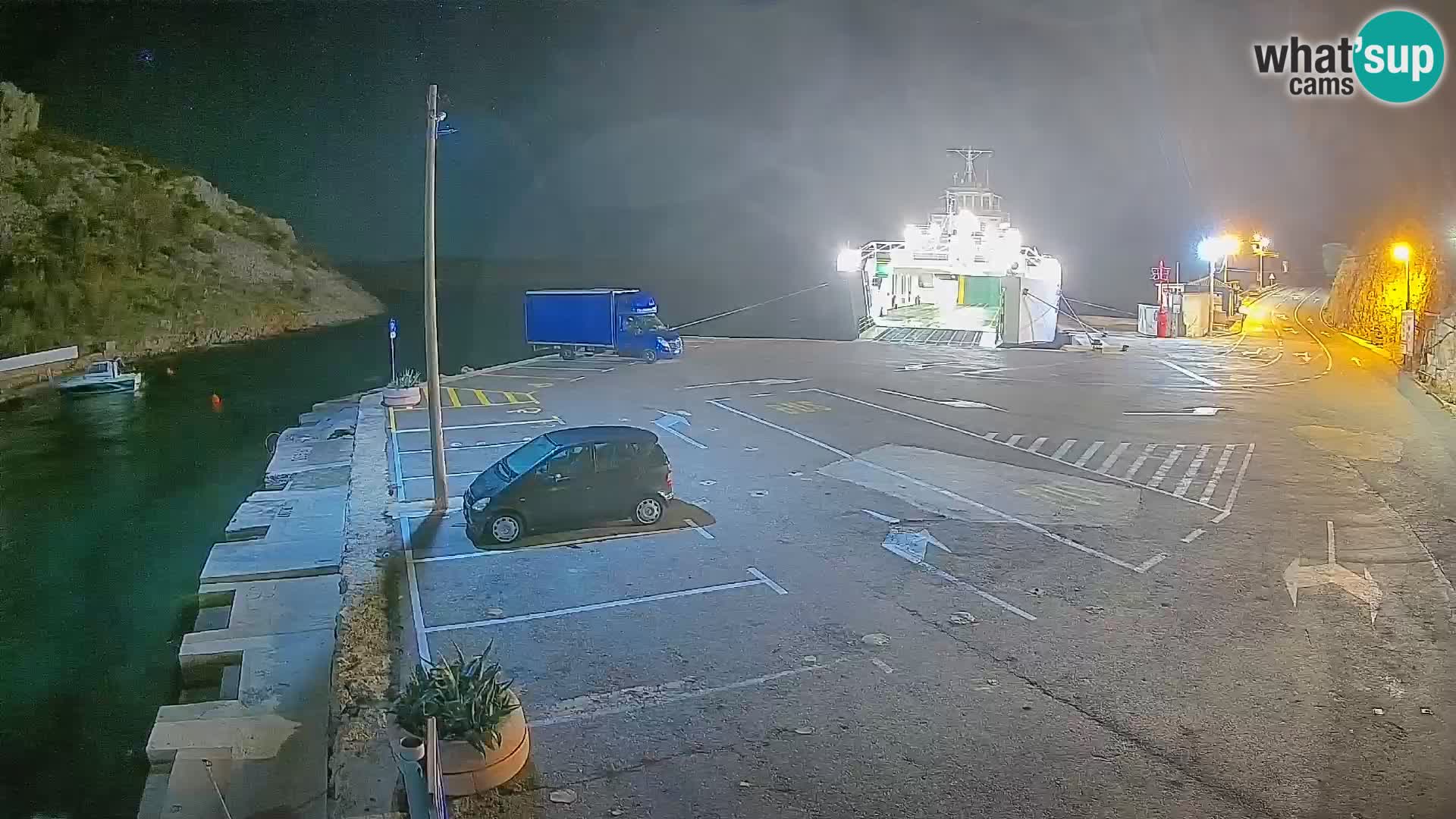 Webcam Prizna ferry port to Pag island