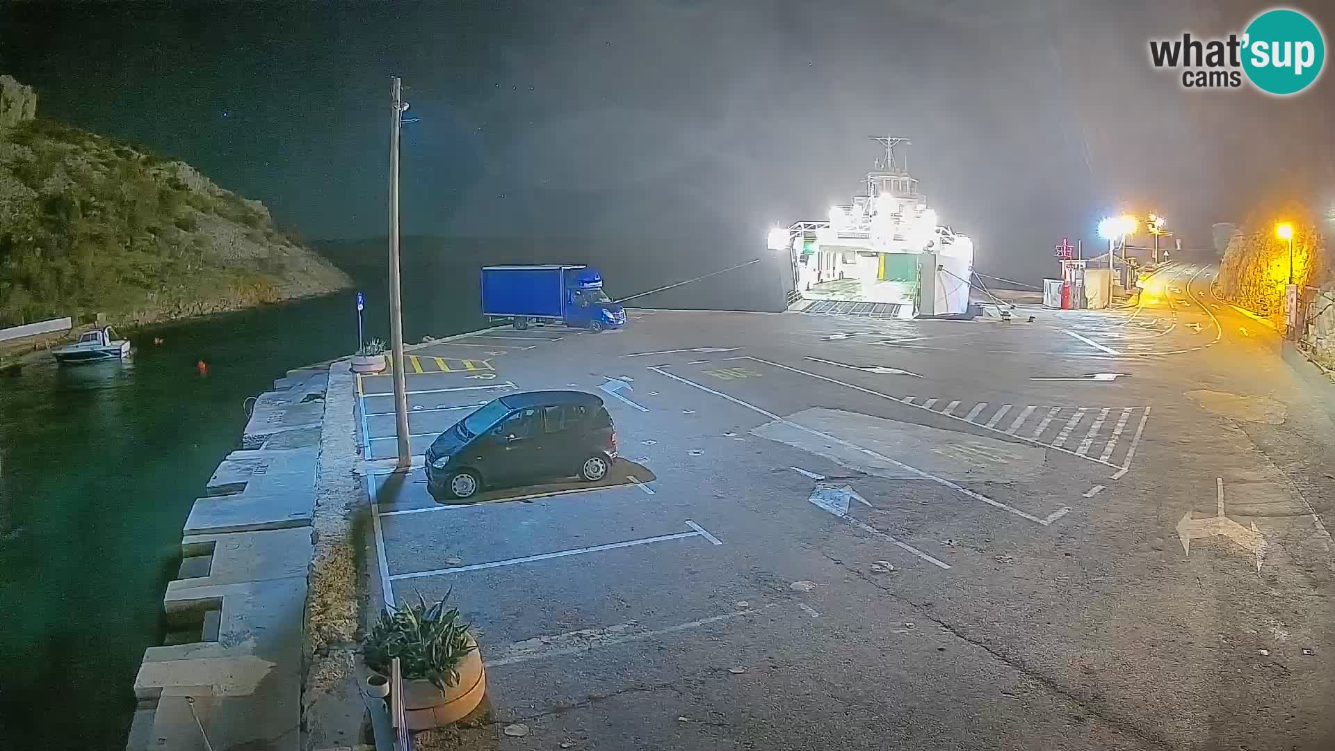 Webcam port de ferry de Prizna – vers l’île de Pag
