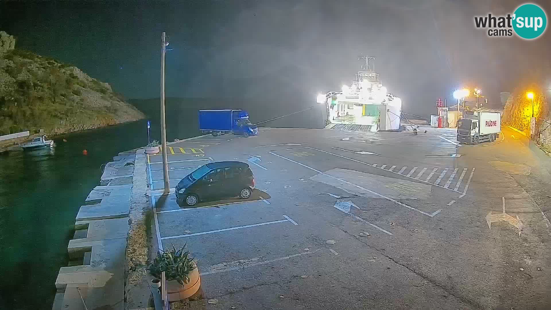 Webcam Prizna ferry port to Pag island