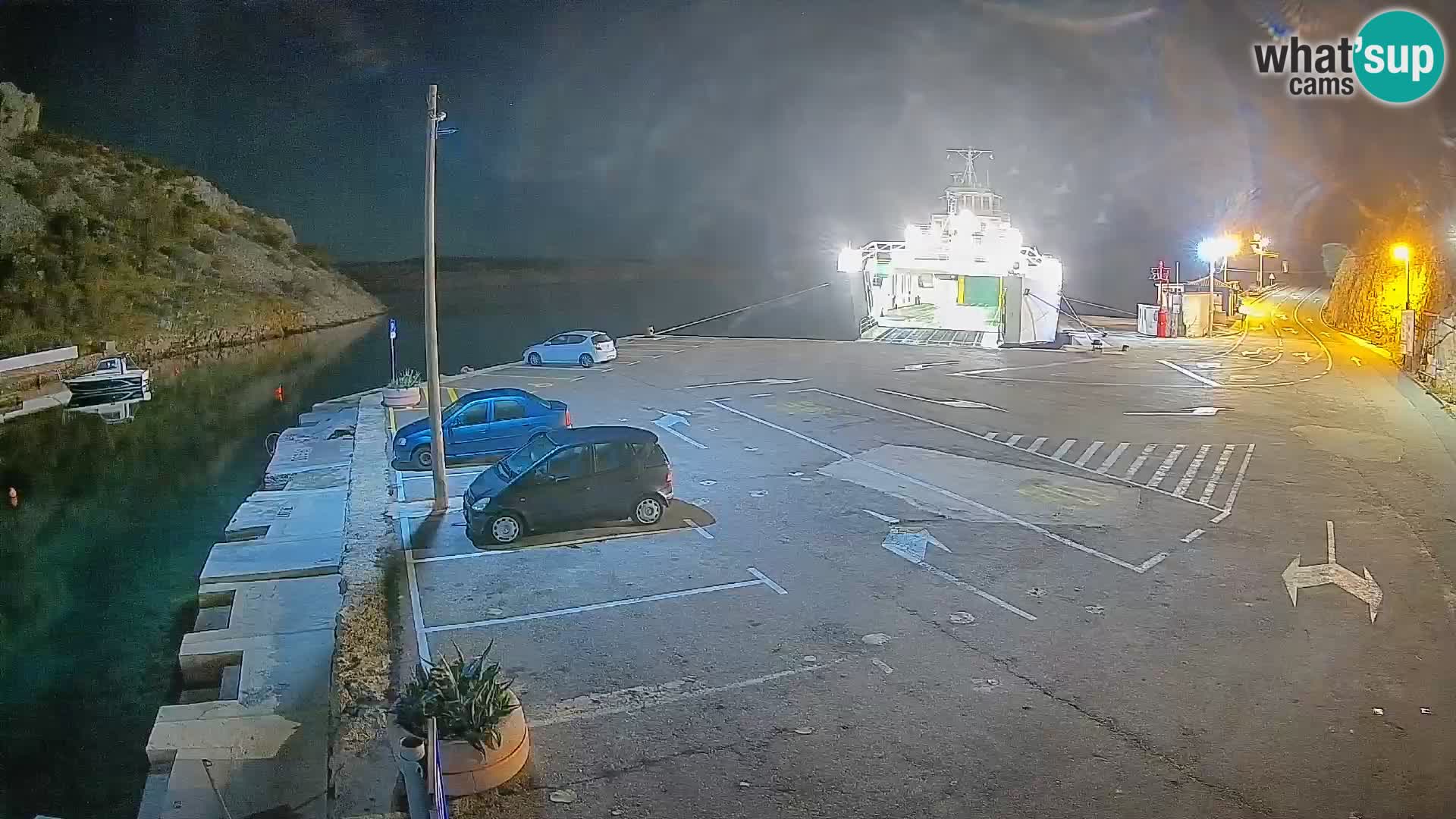Webcam Prizna ferry port to Pag island