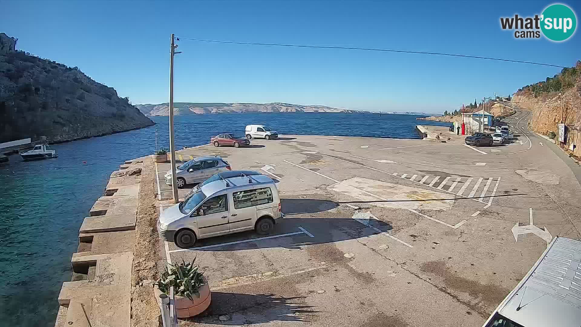 Webcam port de ferry de Prizna – vers l’île de Pag
