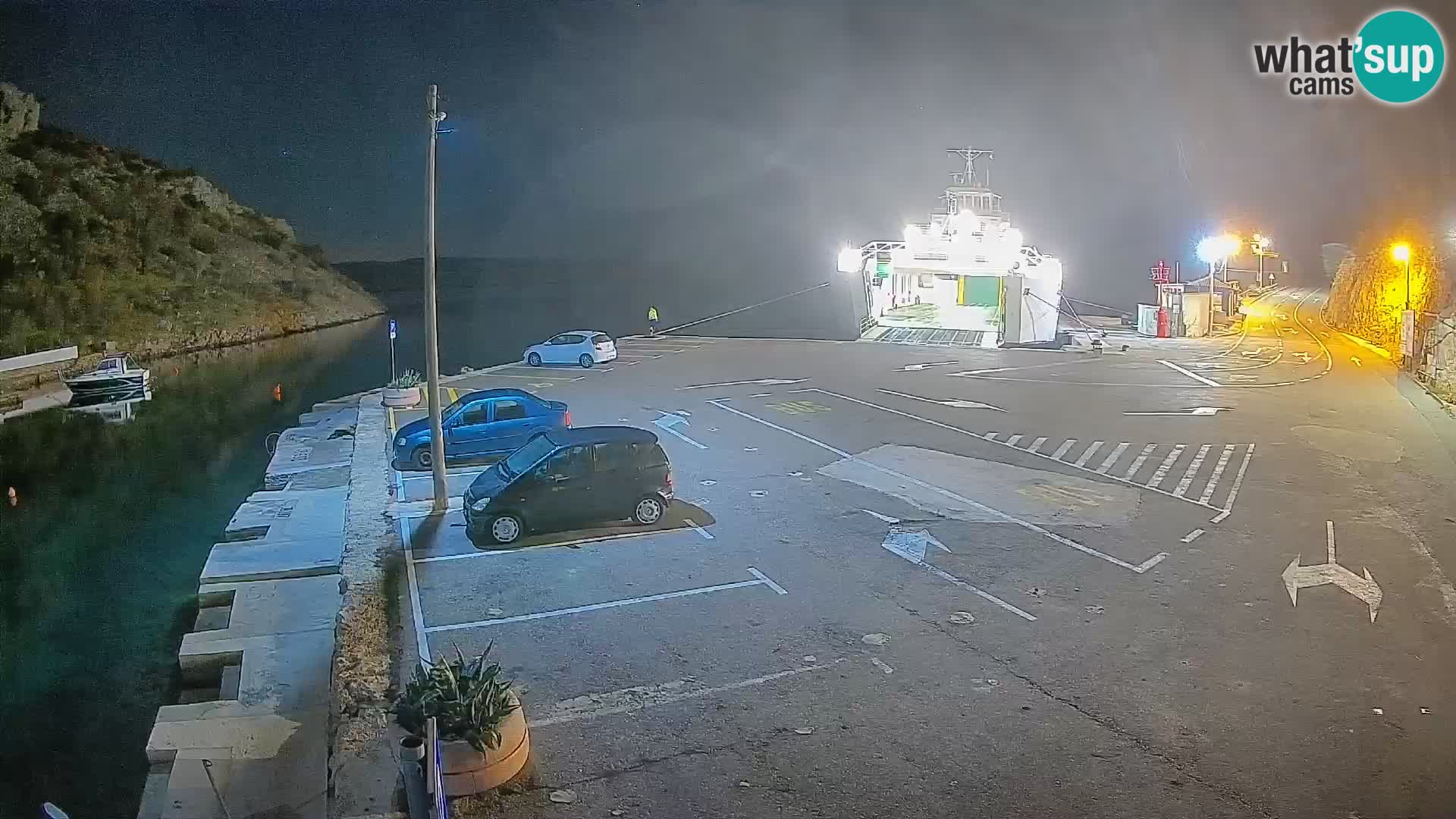 Webcam port de ferry de Prizna – vers l’île de Pag