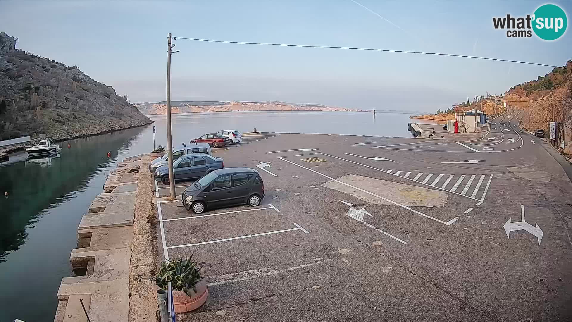 Webcam Prizna ferry port to Pag island