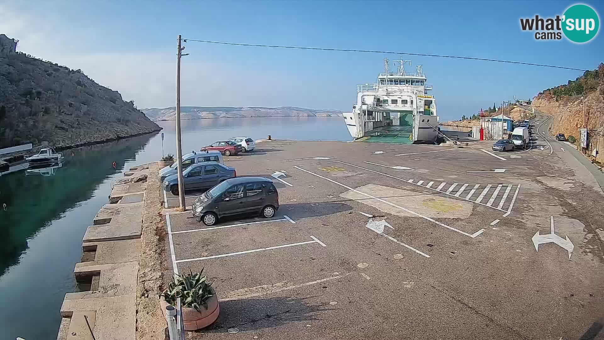 Webcam Fährhafen Prizna – zur Insel Pag