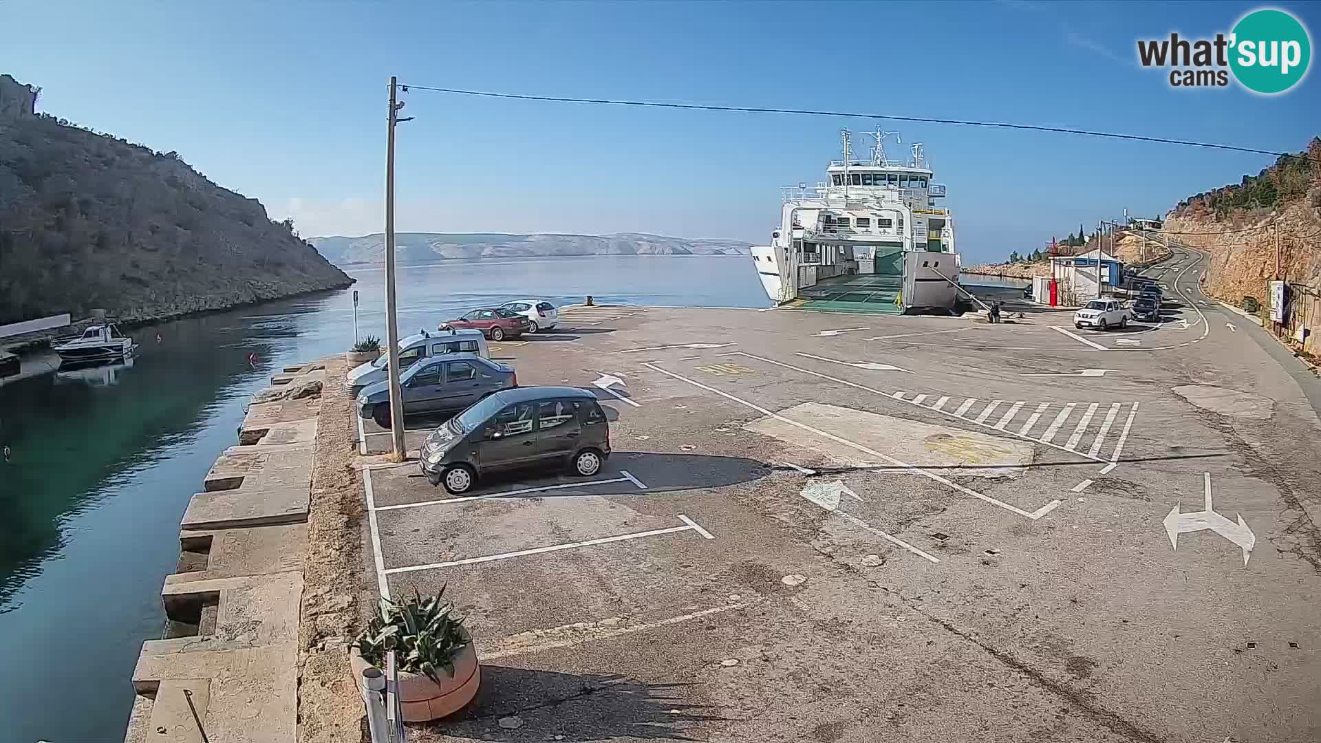 Webcam Prizna ferry port to Pag island