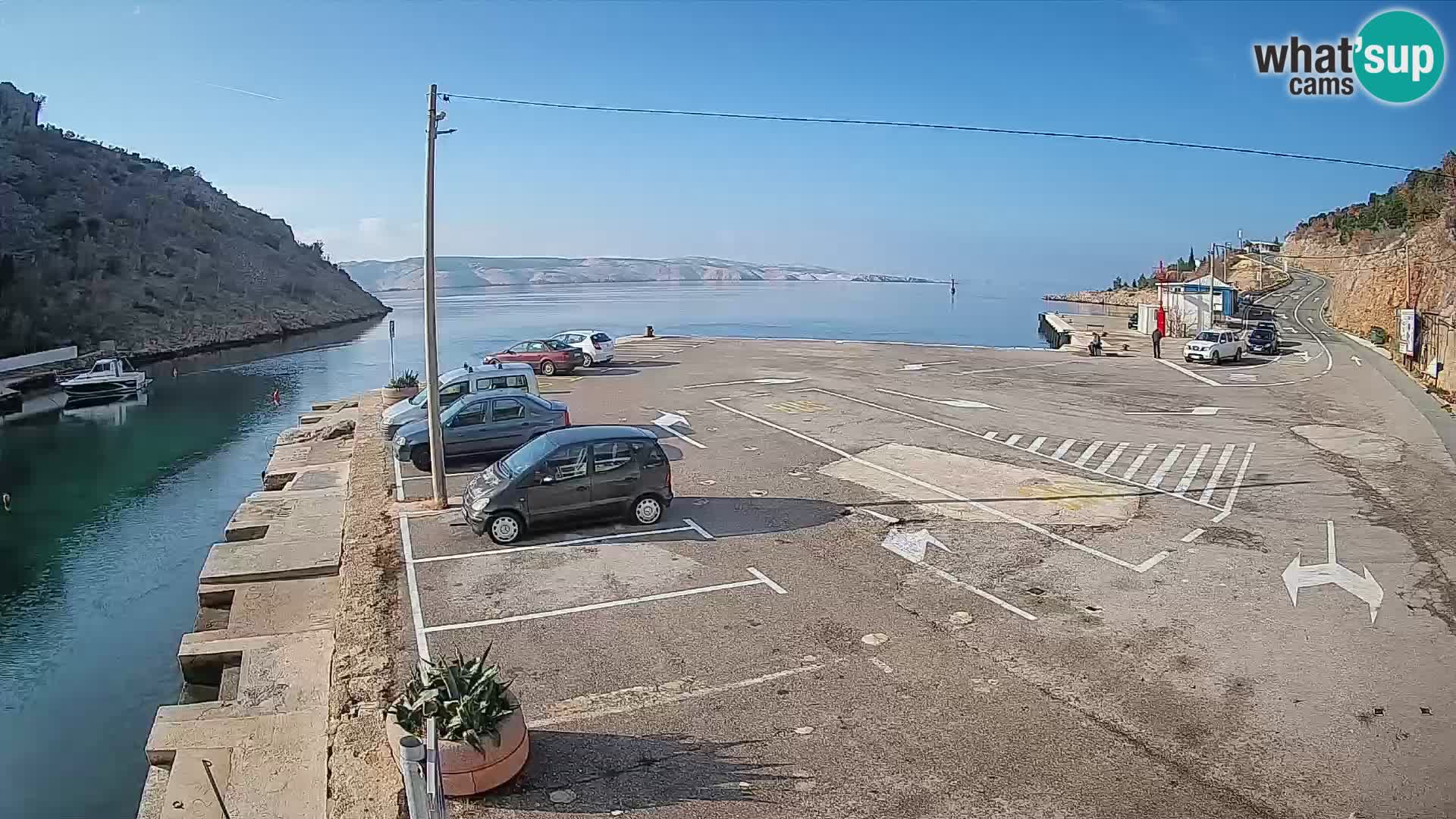 Webcam port de ferry de Prizna – vers l’île de Pag