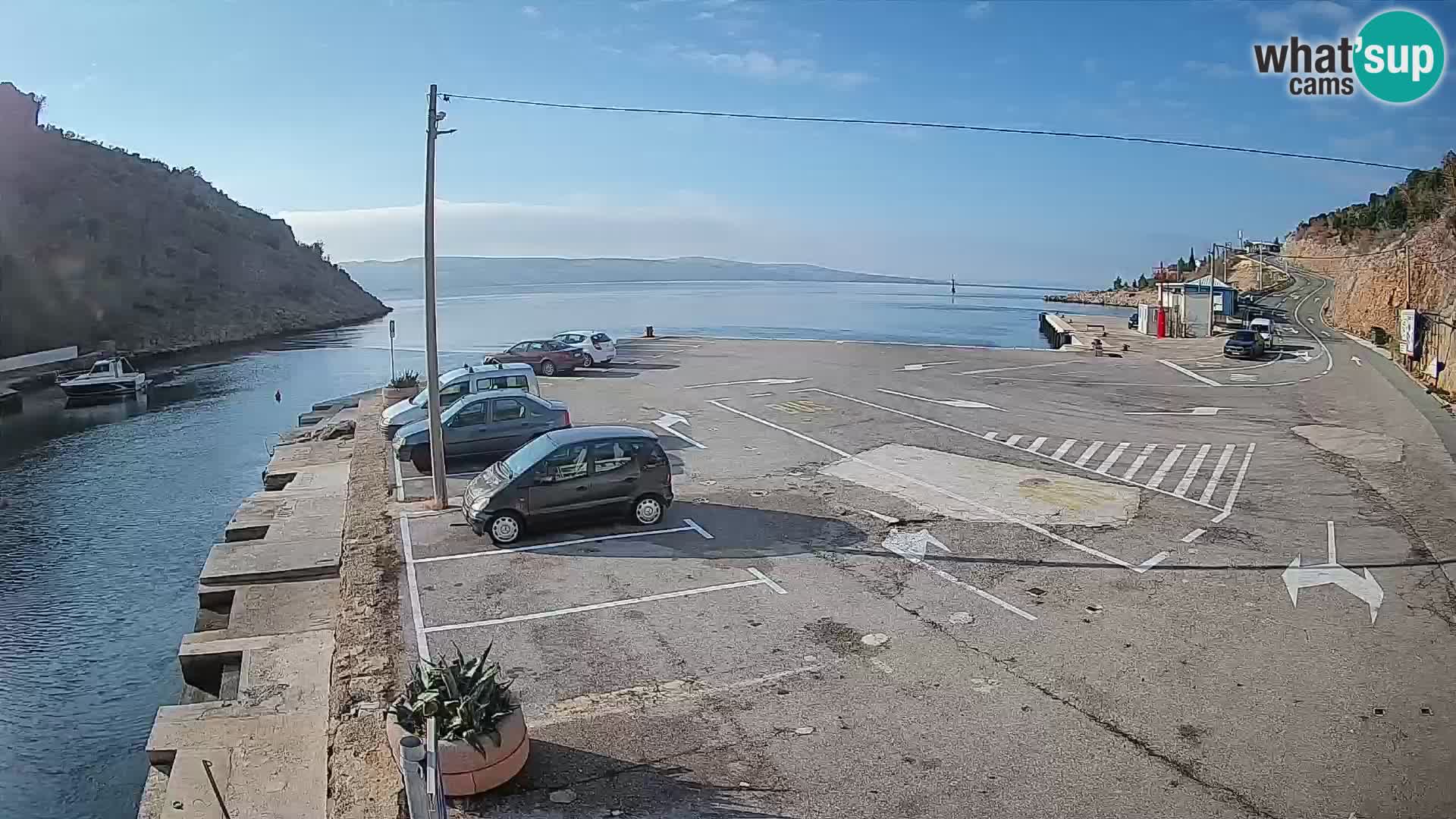 Webcam port de ferry de Prizna – vers l’île de Pag