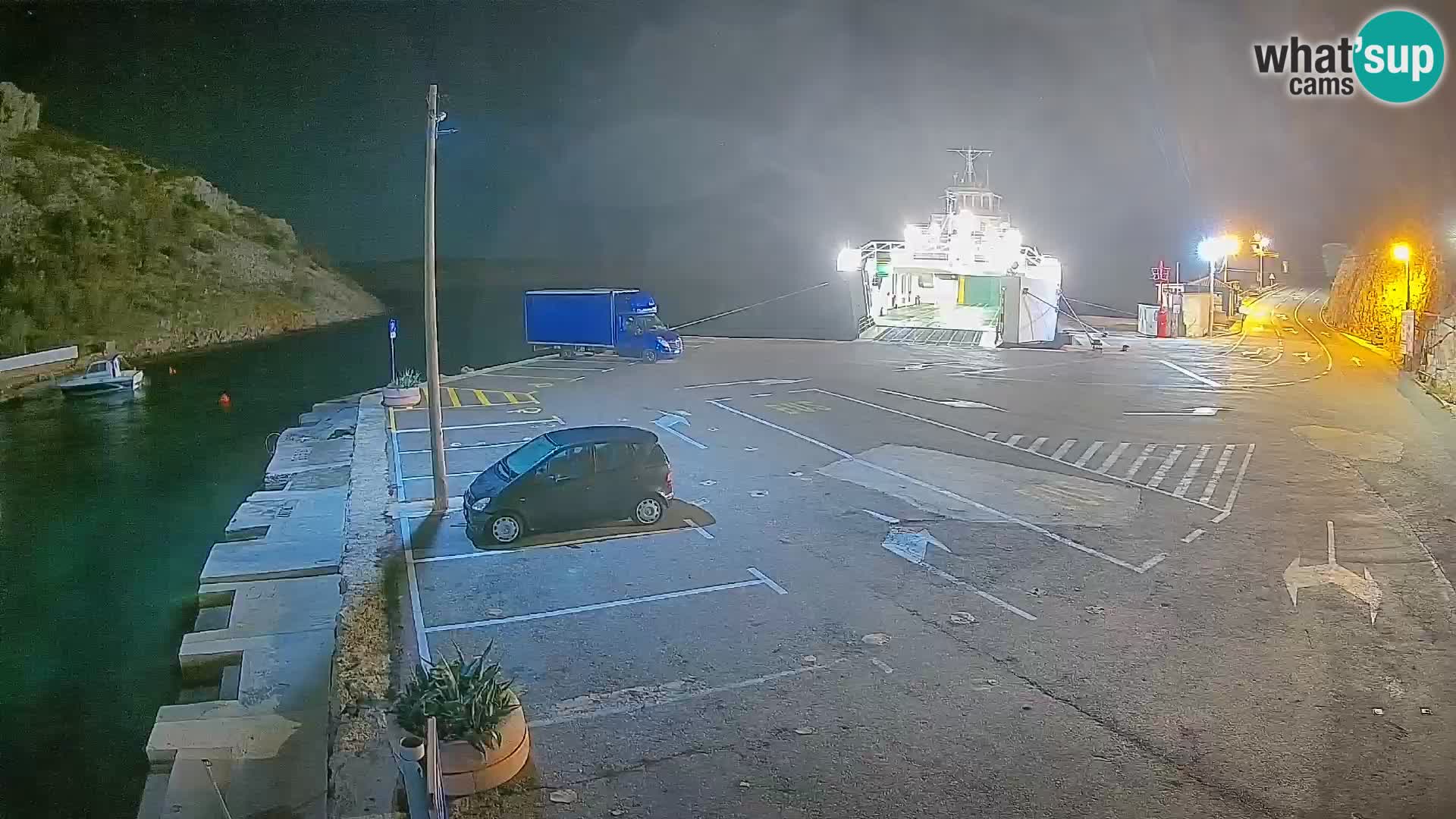 Webcam Prizna ferry port to Pag island