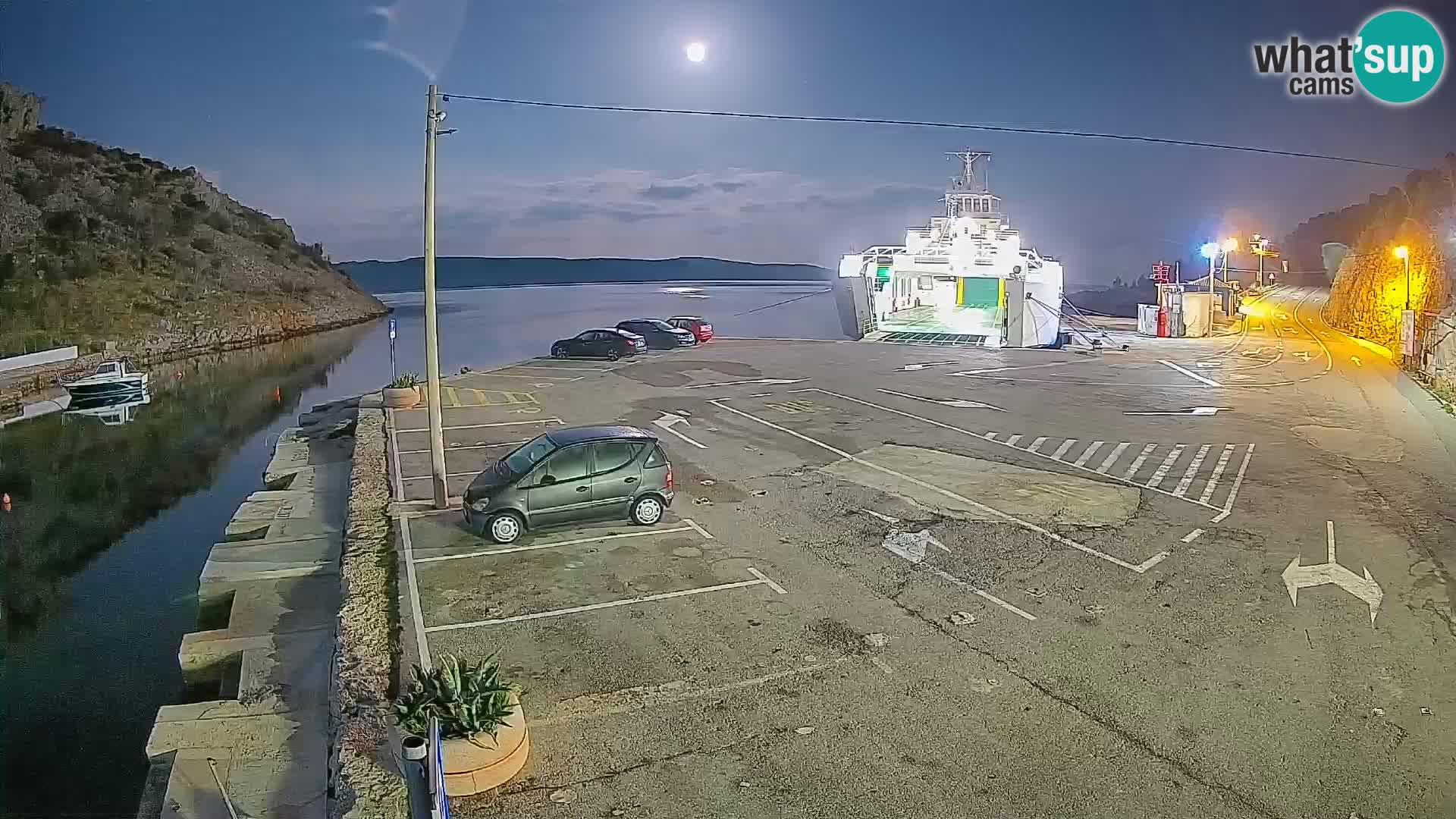 Webcam Fährhafen Prizna – zur Insel Pag