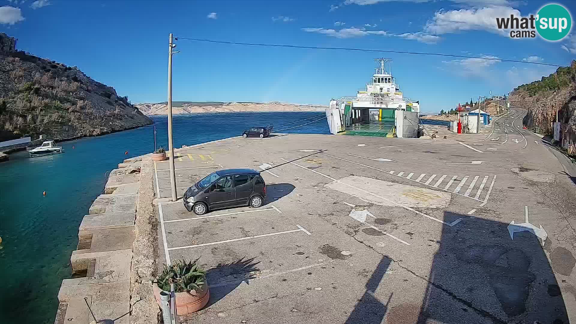 Webcam Fährhafen Prizna – zur Insel Pag
