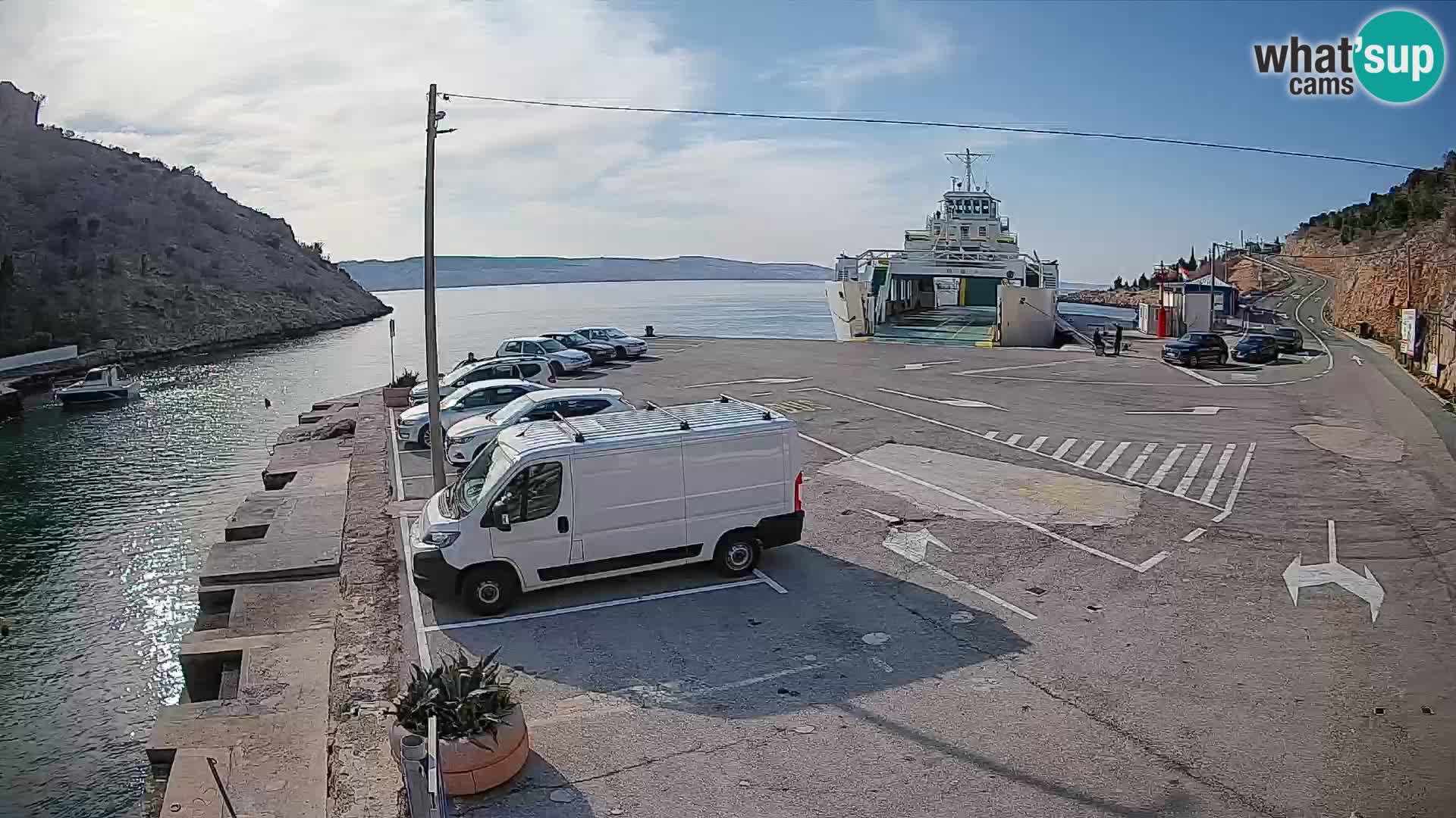 Webcam Prizna ferry port to Pag island