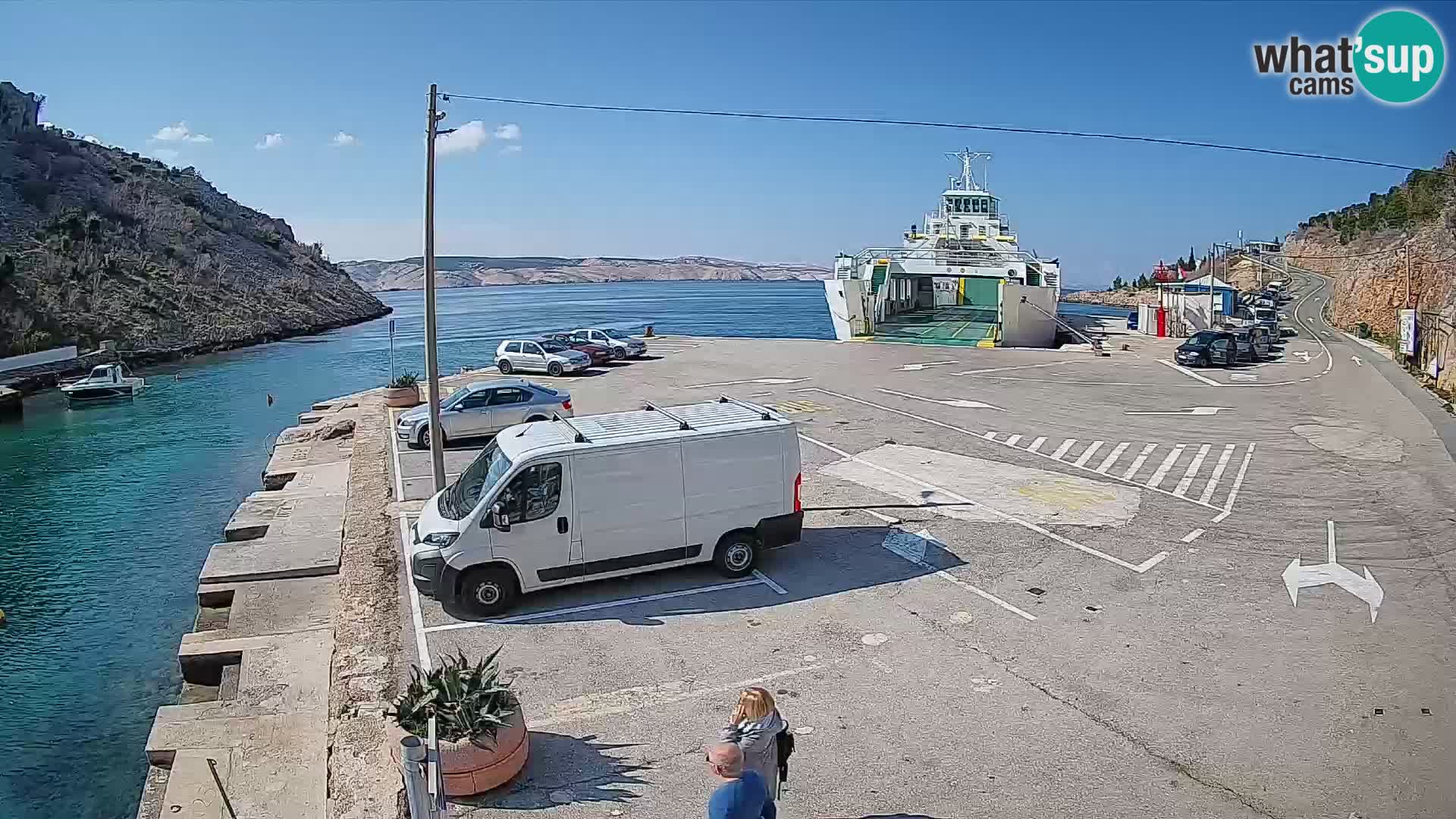 Webcam port de ferry de Prizna – vers l’île de Pag