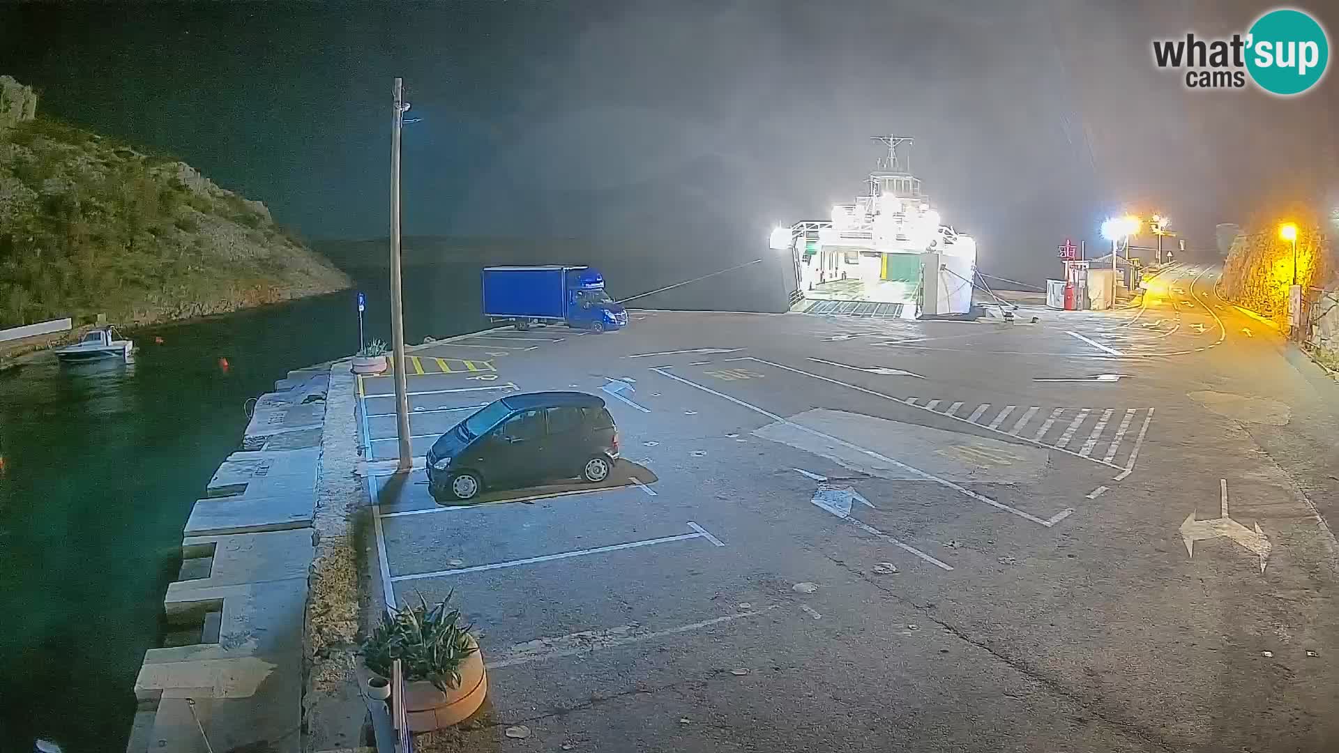 Webcam port de ferry de Prizna – vers l’île de Pag