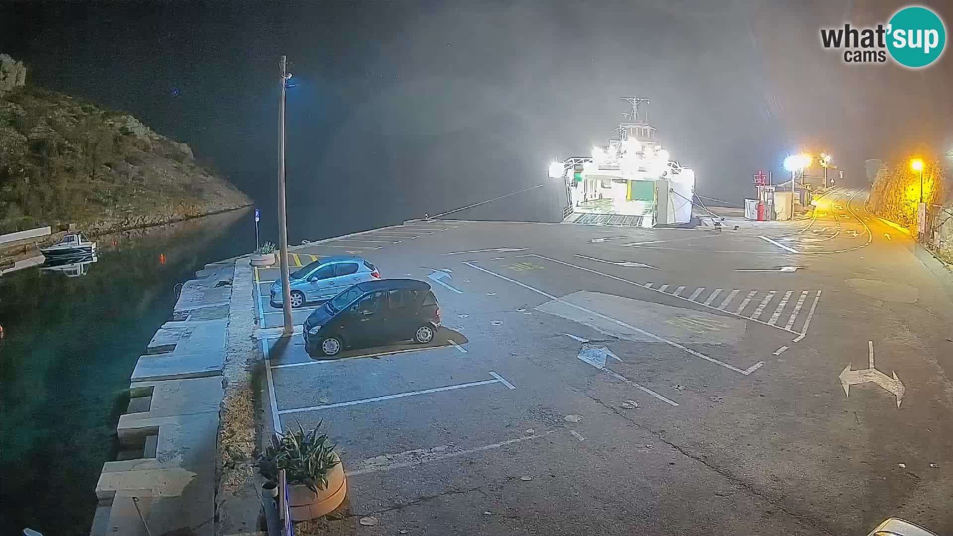 Webcam port de ferry de Prizna – vers l’île de Pag