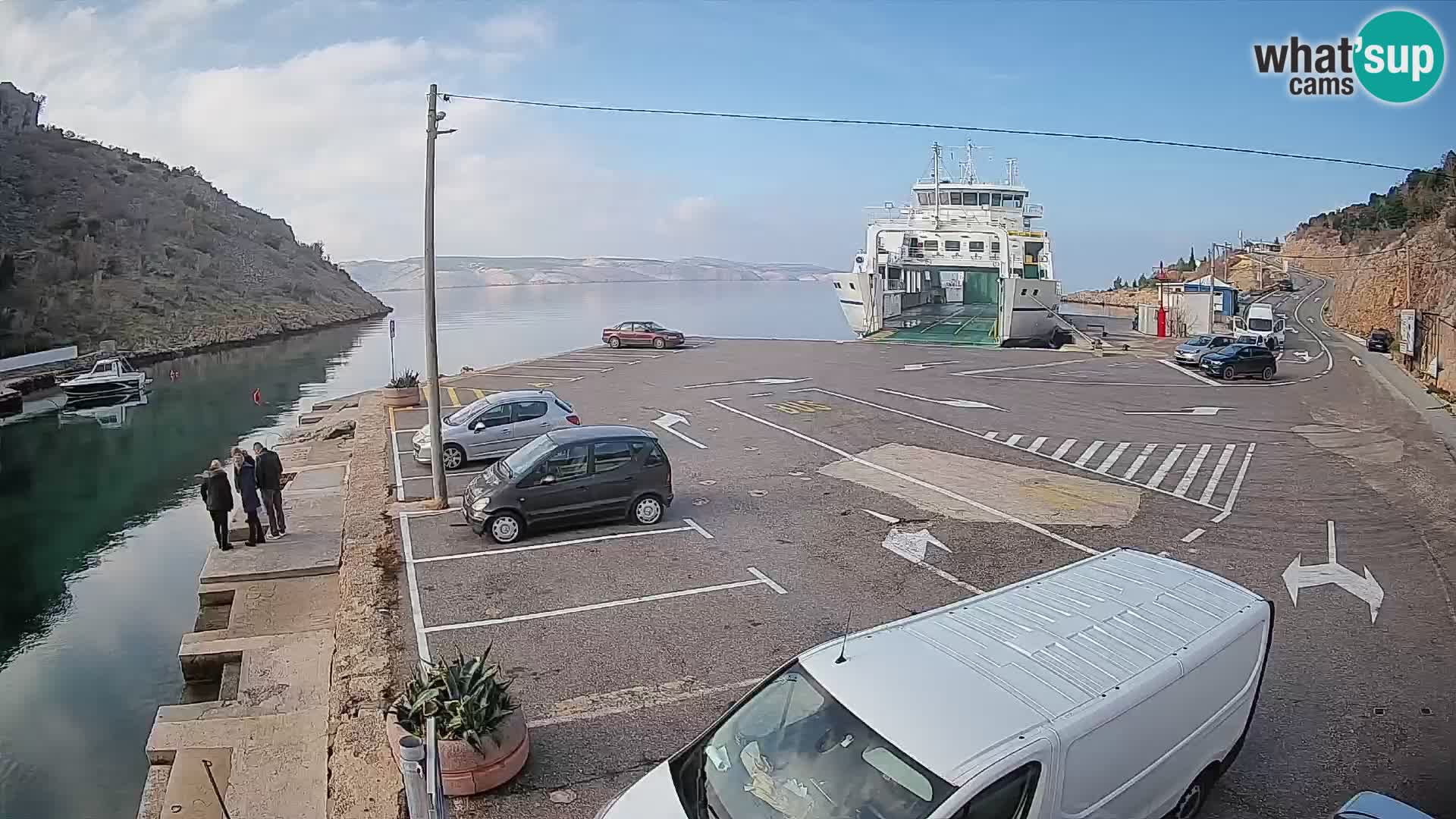 Webcam Prizna ferry port to Pag island