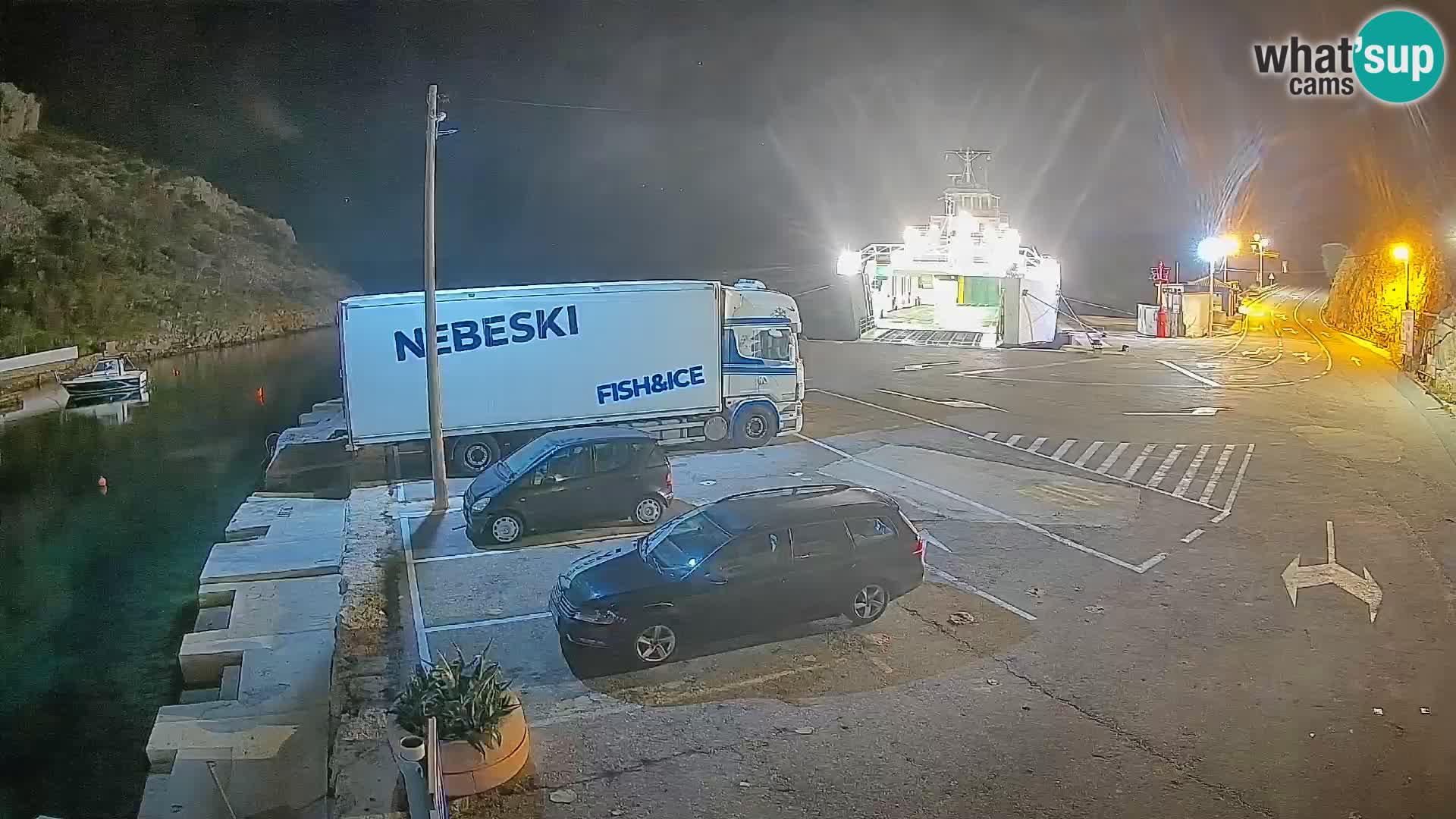 Webcam port de ferry de Prizna – vers l’île de Pag