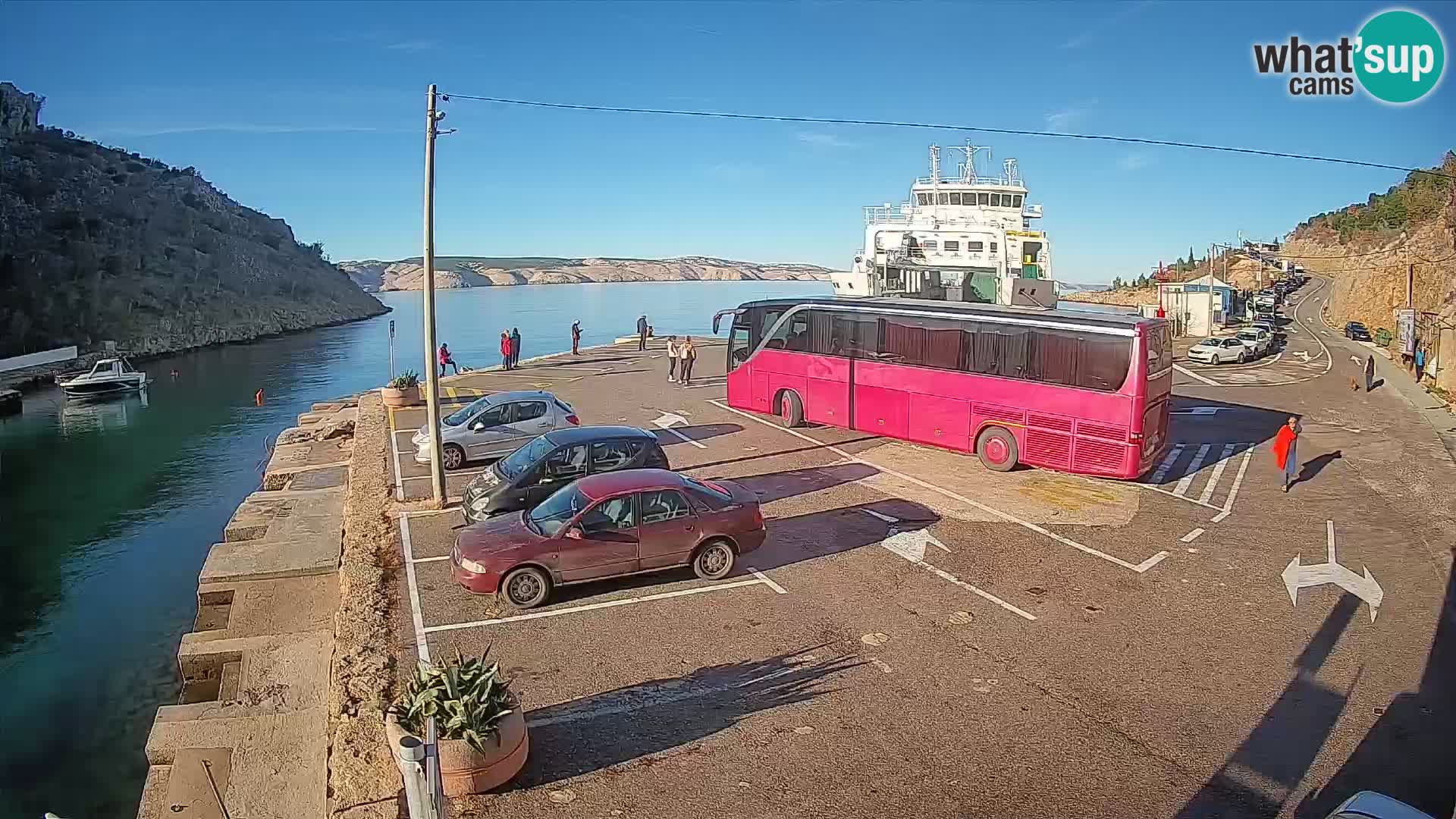 Webcam Fährhafen Prizna – zur Insel Pag