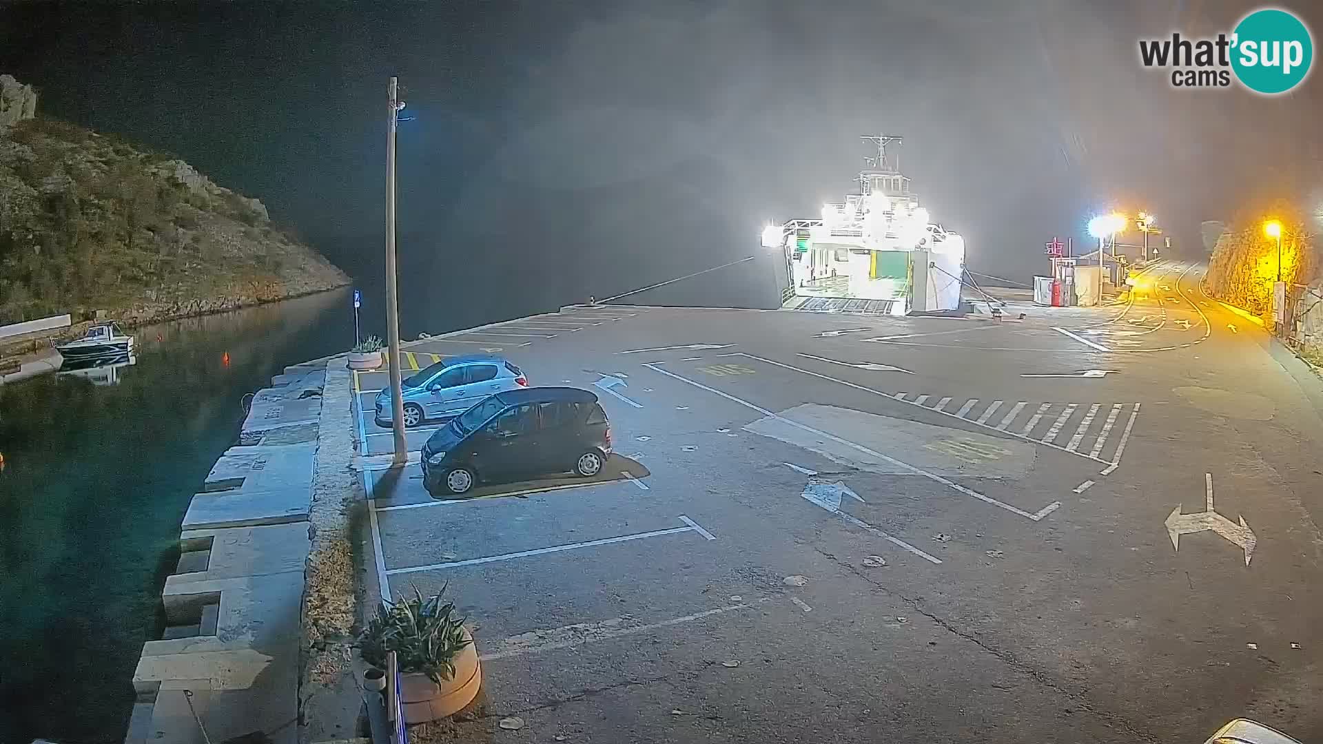 Webcam Prizna ferry port to Pag island