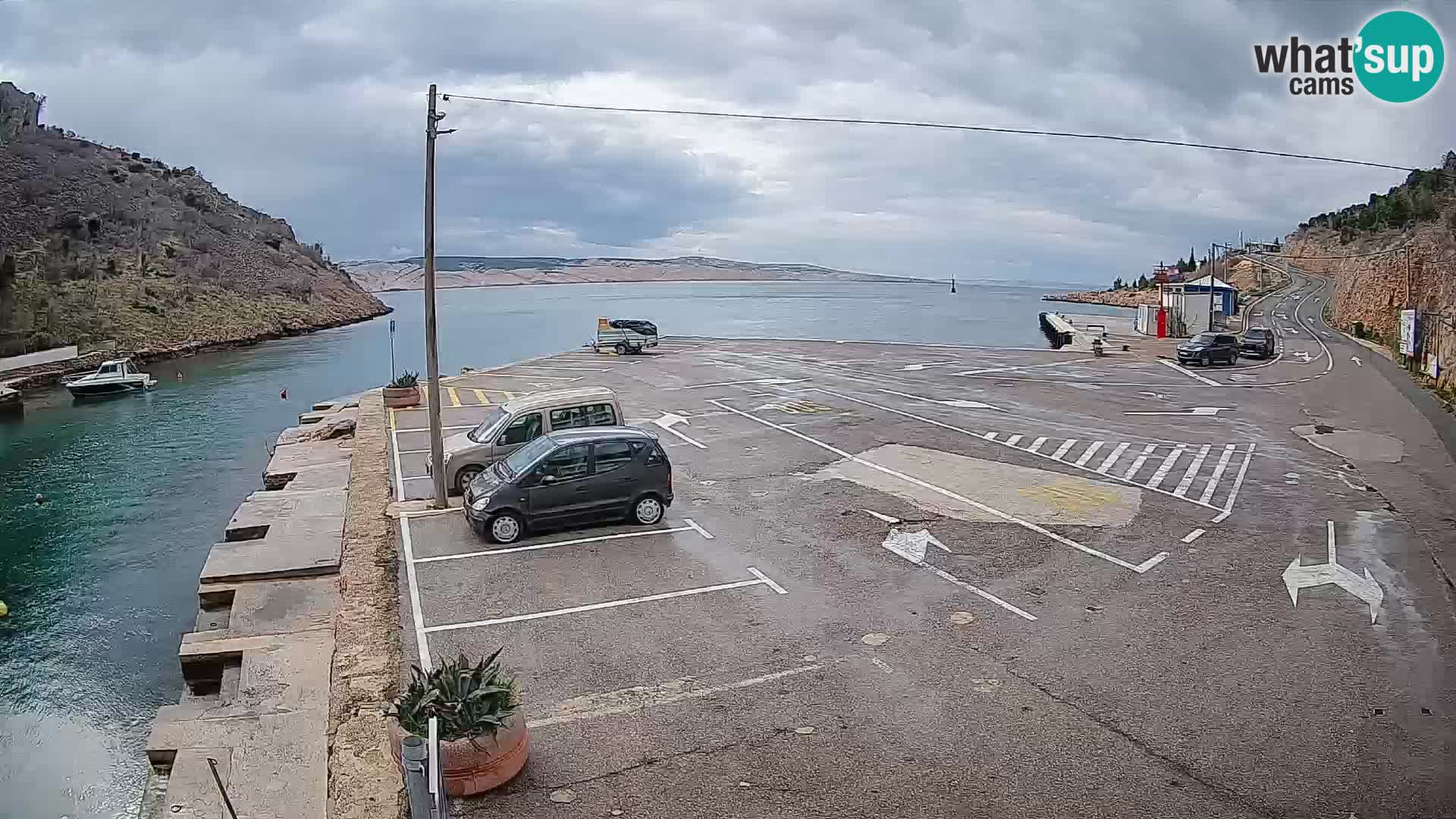 Webcam Fährhafen Prizna – zur Insel Pag
