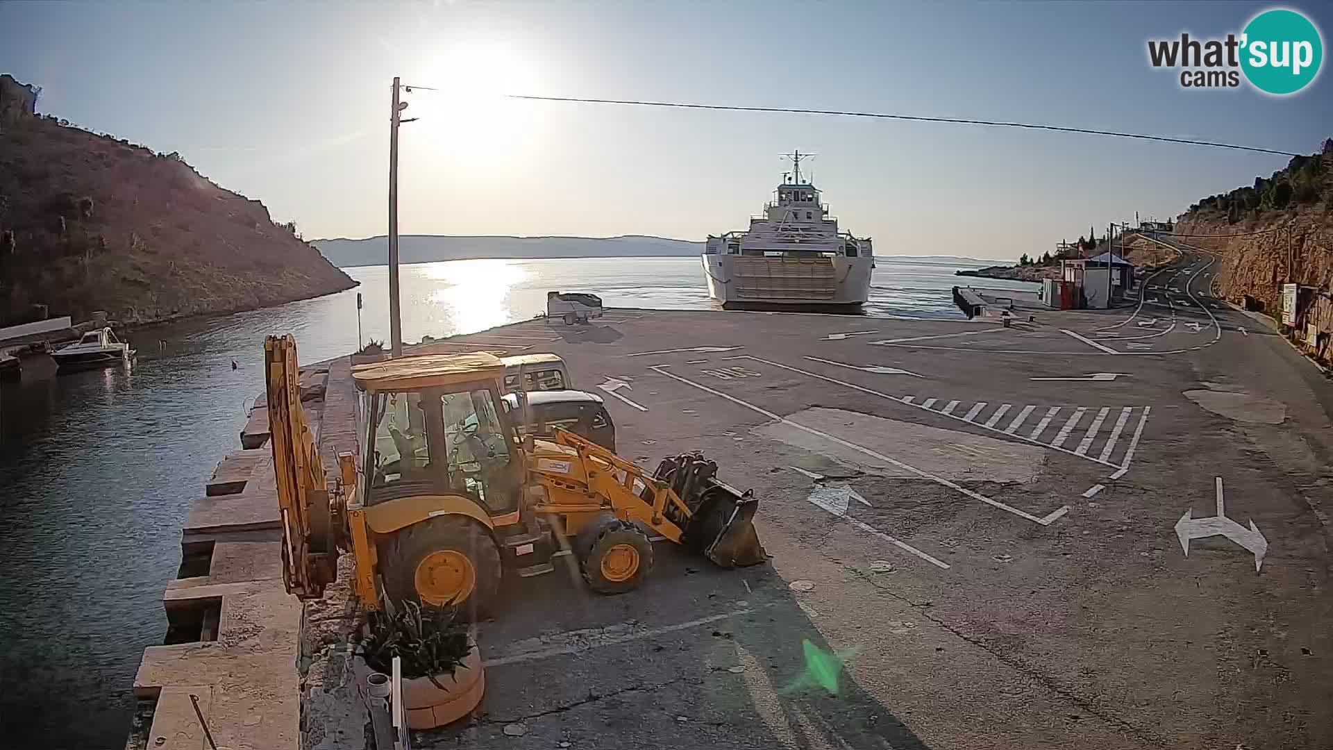 Webcam Fährhafen Prizna – zur Insel Pag