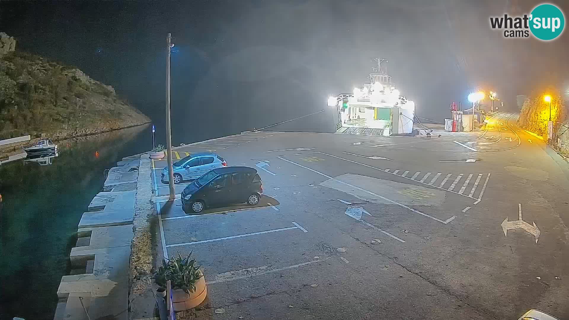 Webcam Prizna ferry port to Pag island