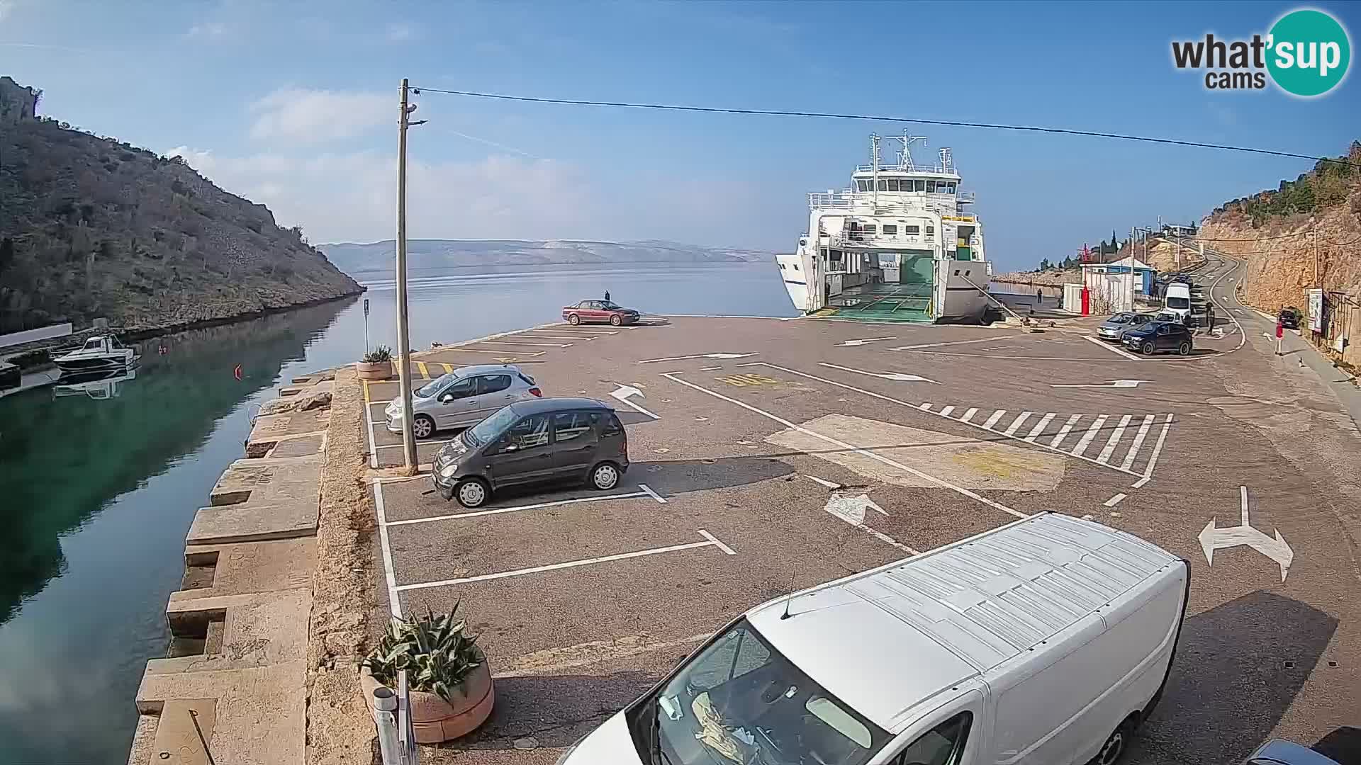 Webcam Fährhafen Prizna – zur Insel Pag