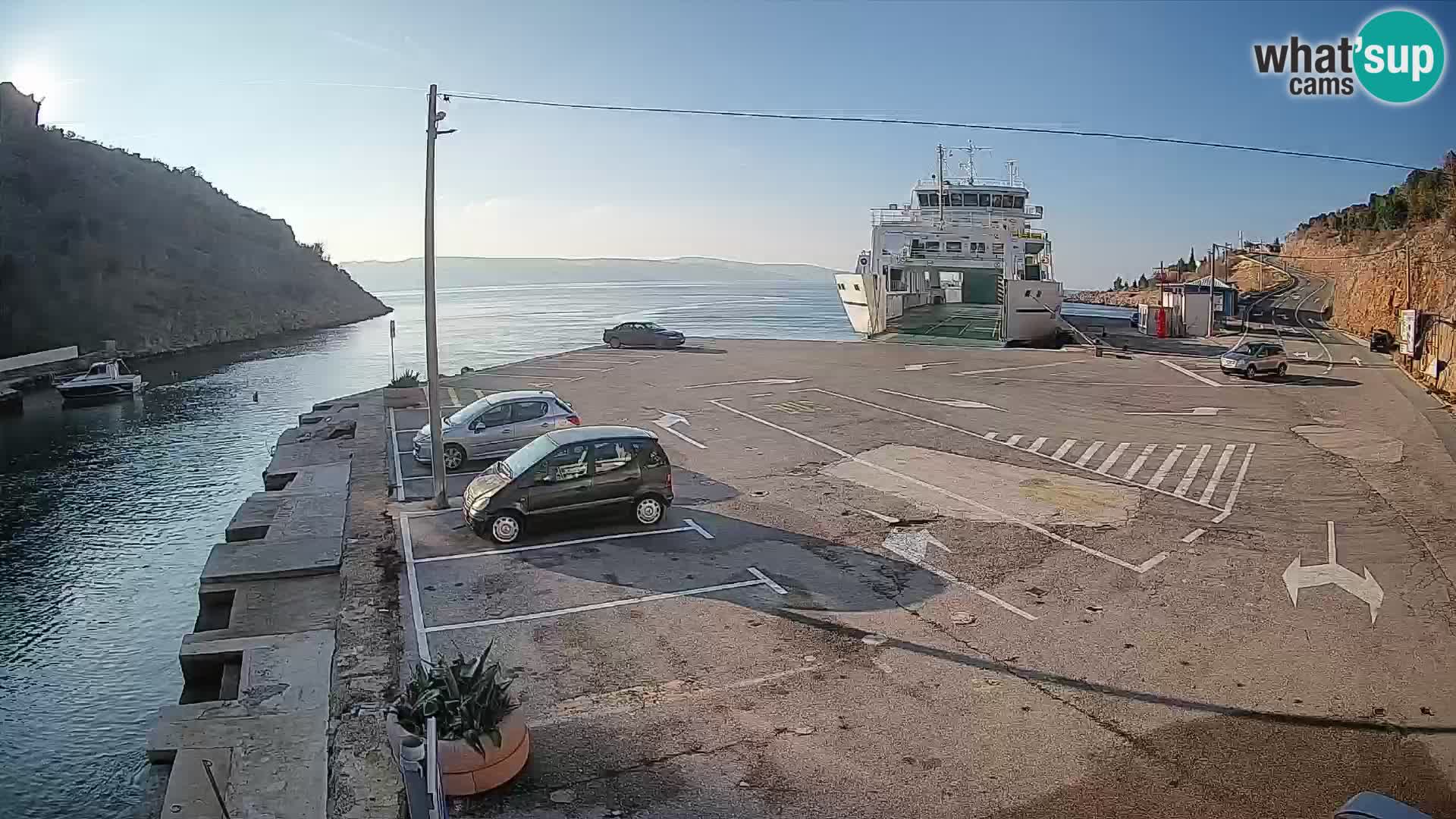 Webcam Fährhafen Prizna – zur Insel Pag