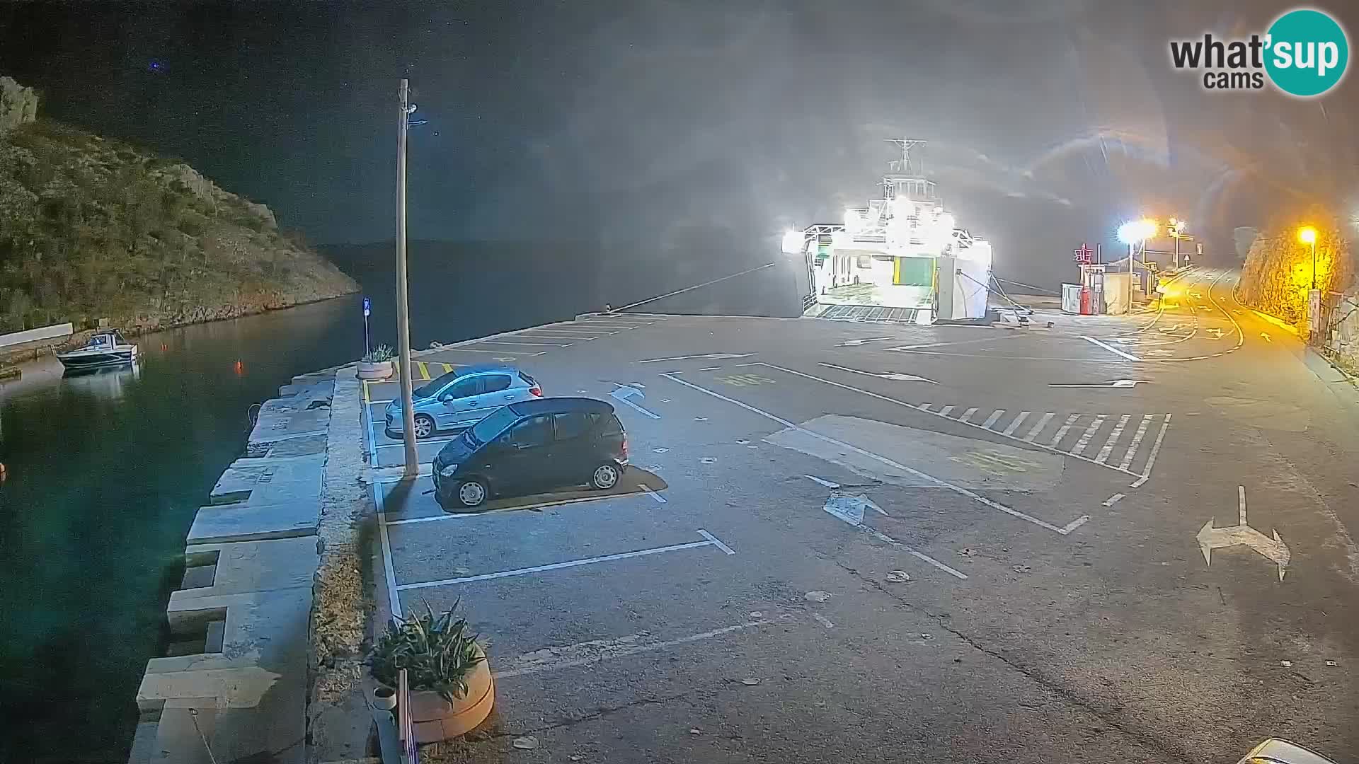 Webcam Prizna ferry port to Pag island