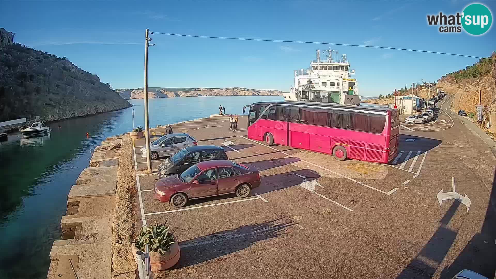 Webcam Fährhafen Prizna – zur Insel Pag