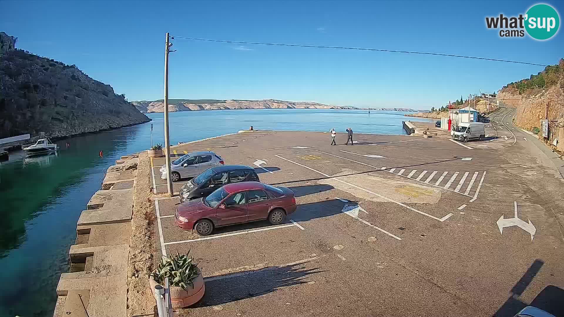 Webcam port de ferry de Prizna – vers l’île de Pag
