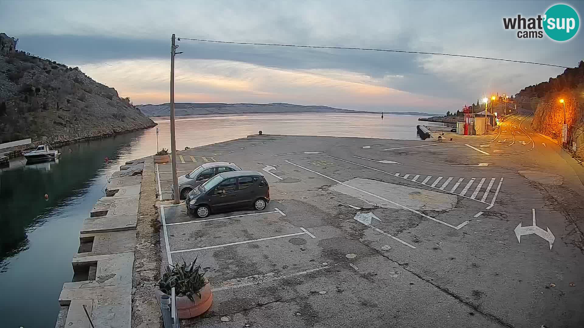 Webcam Fährhafen Prizna – zur Insel Pag