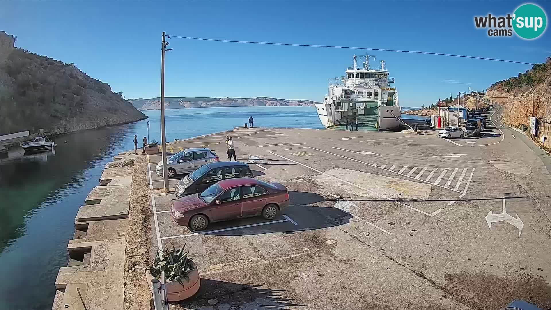 Webcam port de ferry de Prizna – vers l’île de Pag