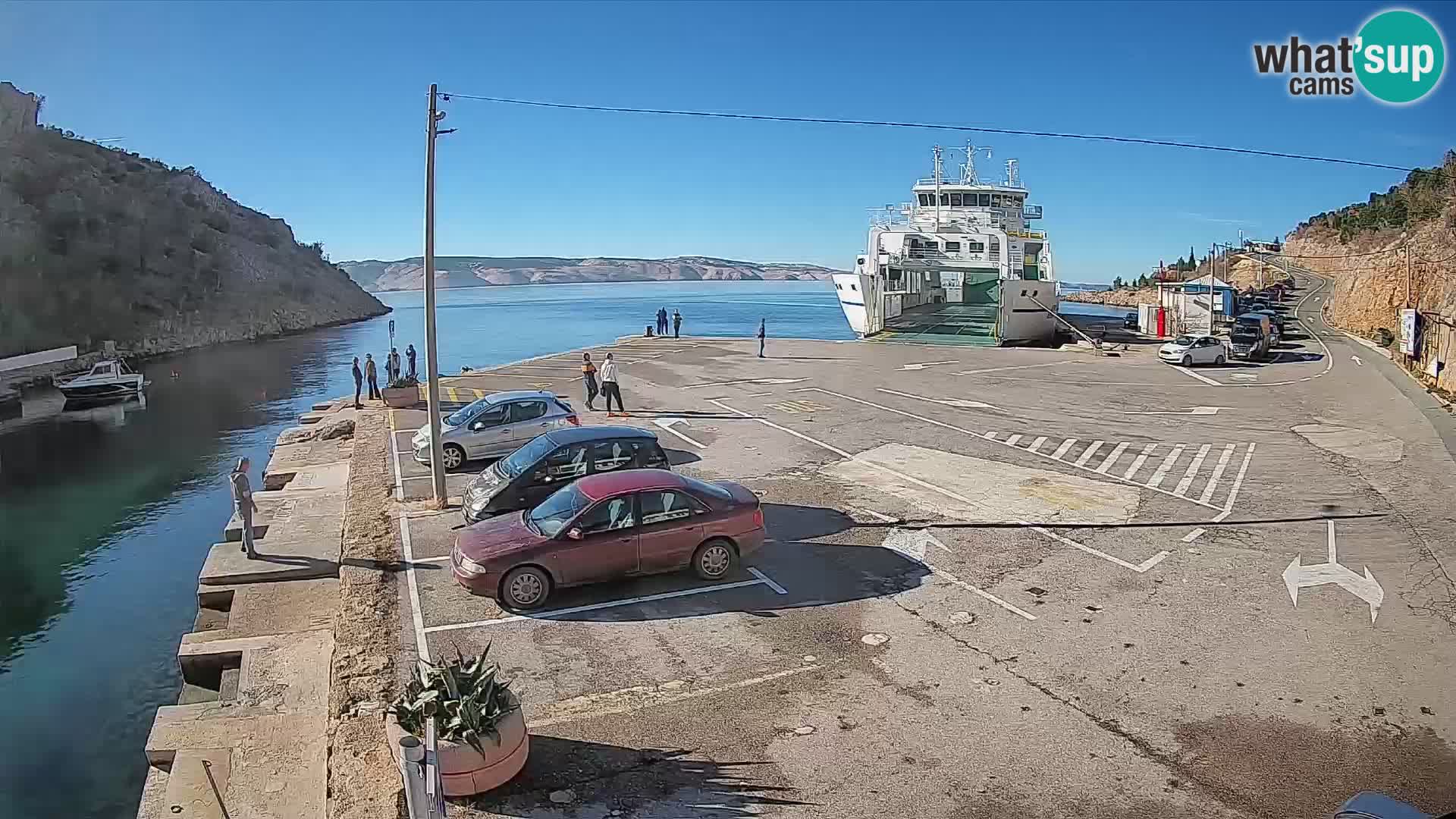 Webcam Prizna ferry port to Pag island