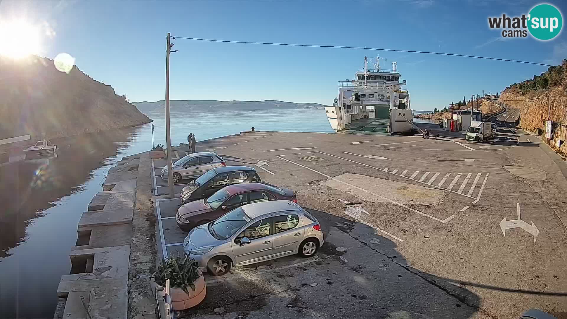Webcam port de ferry de Prizna – vers l’île de Pag