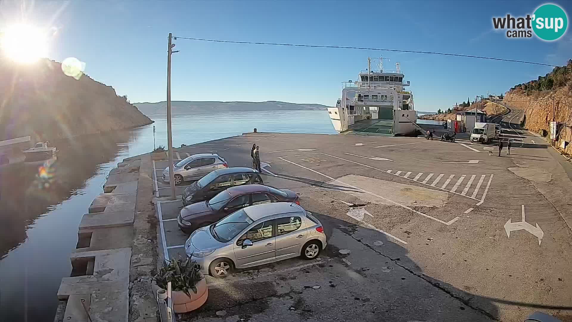 Webcam Fährhafen Prizna – zur Insel Pag