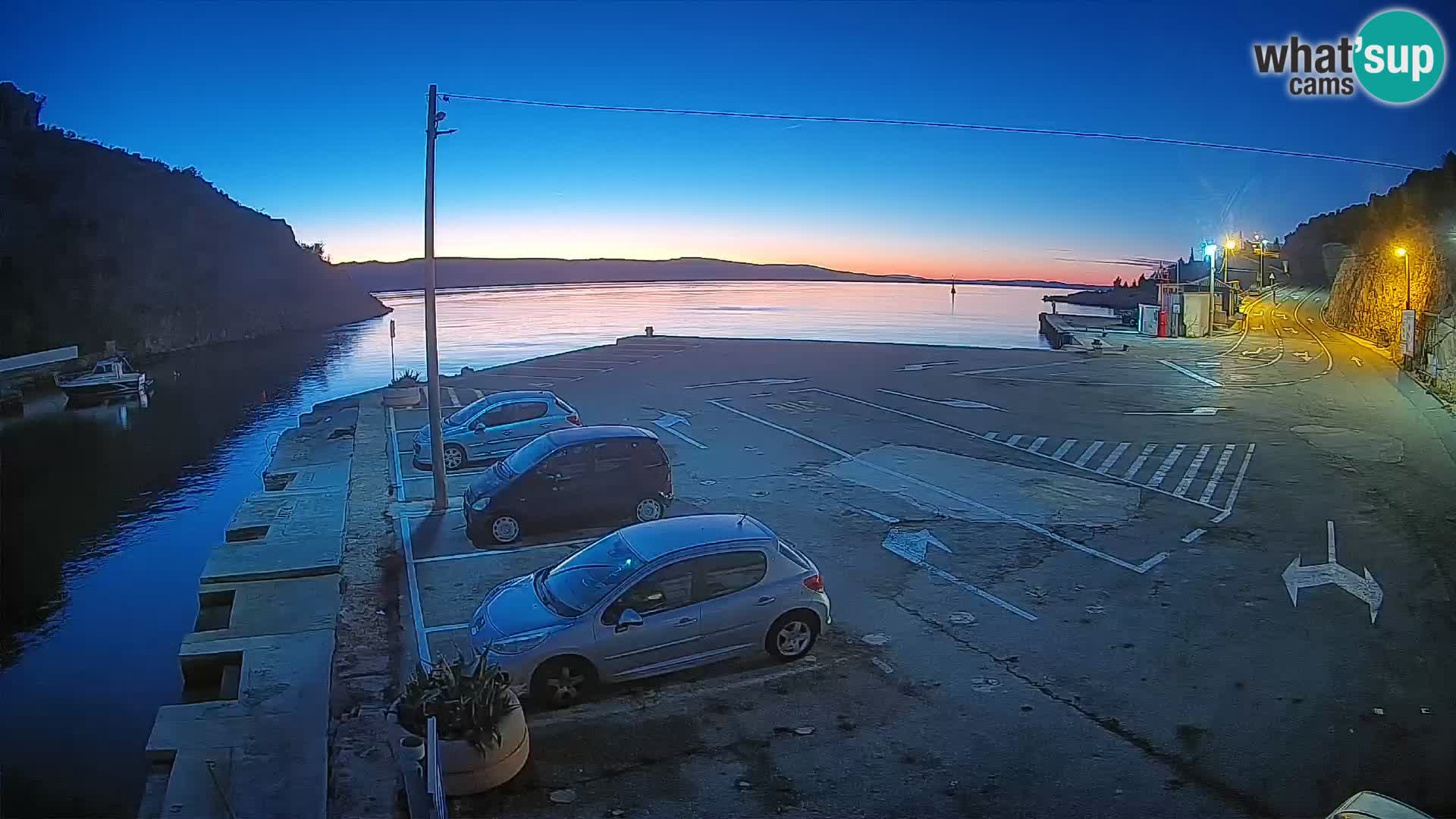 Webcam port de ferry de Prizna – vers l’île de Pag