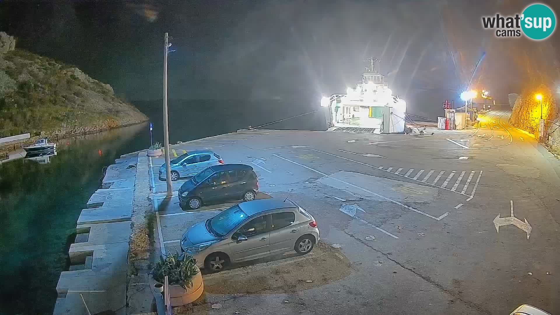 Webcam port de ferry de Prizna – vers l’île de Pag