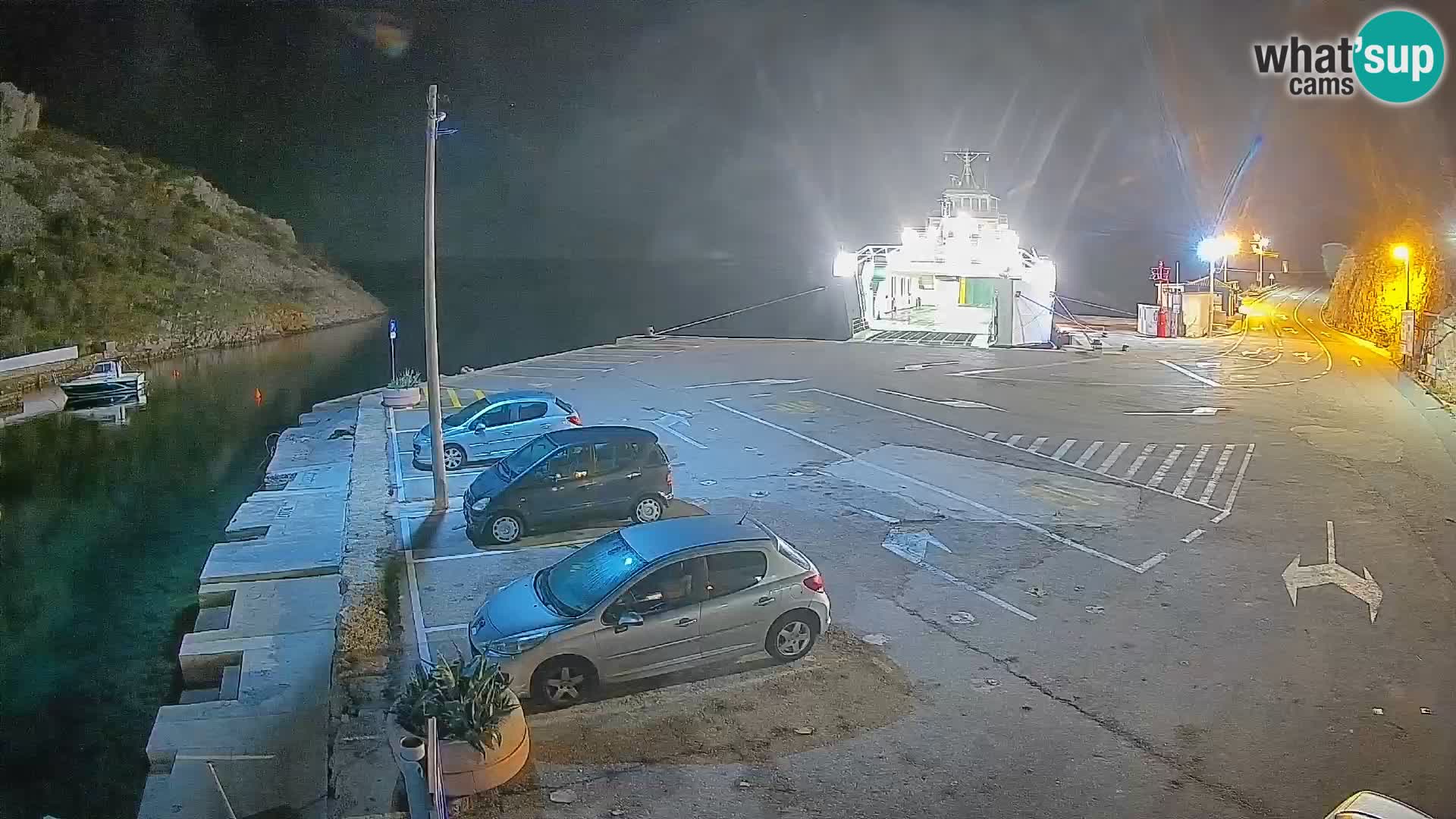 Webcam port de ferry de Prizna – vers l’île de Pag