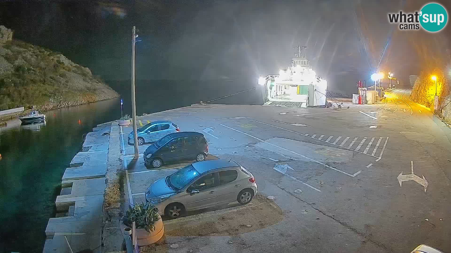 Webcam port de ferry de Prizna – vers l’île de Pag