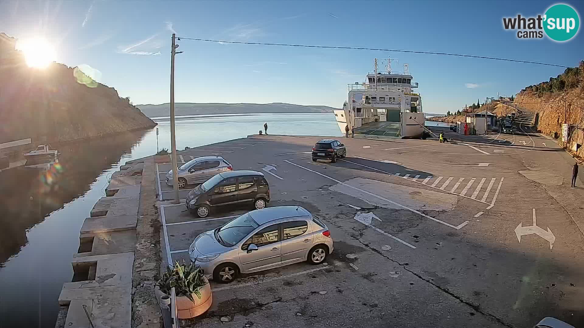 Webcam port de ferry de Prizna – vers l’île de Pag