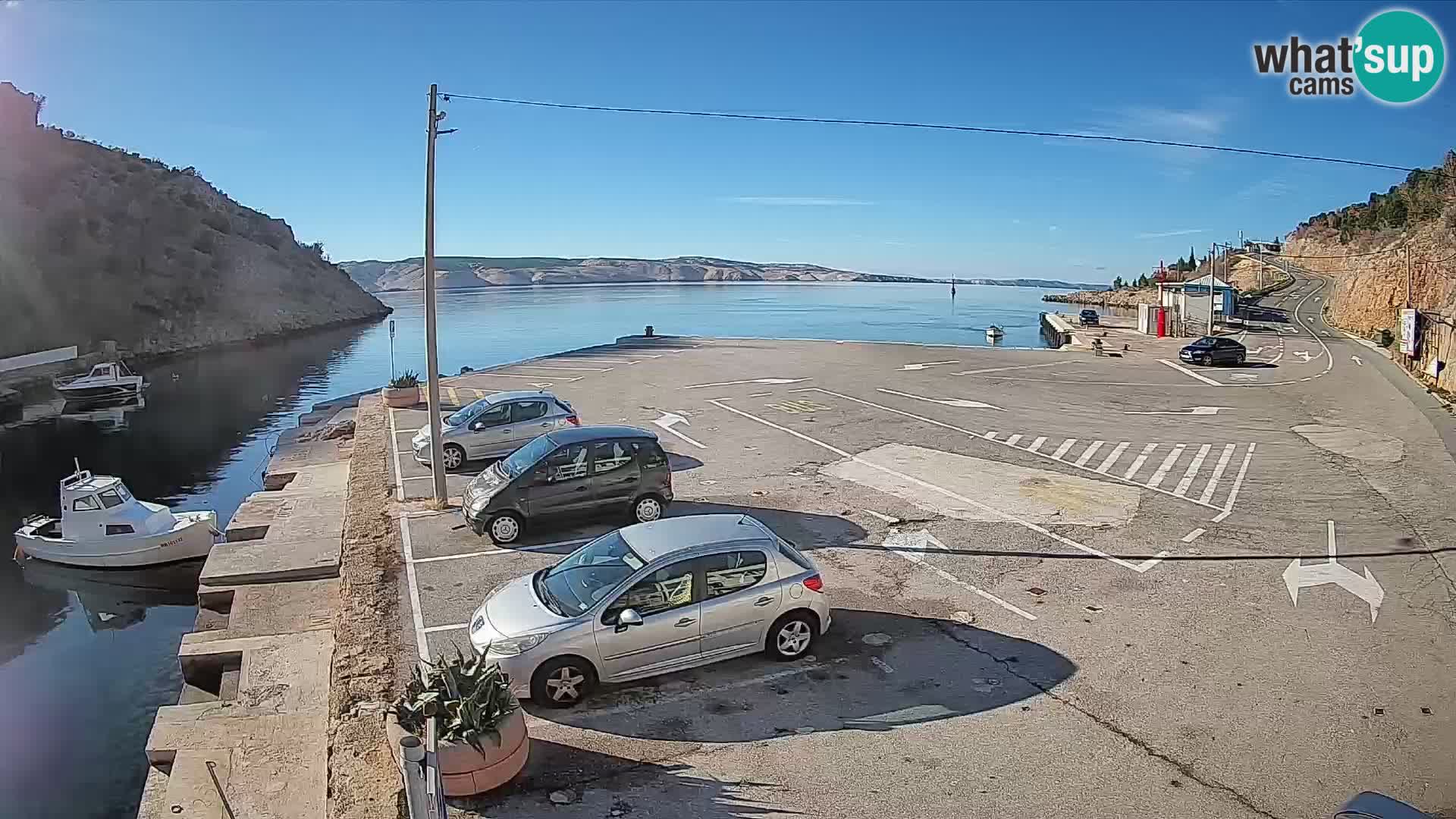 Webcam port de ferry de Prizna – vers l’île de Pag