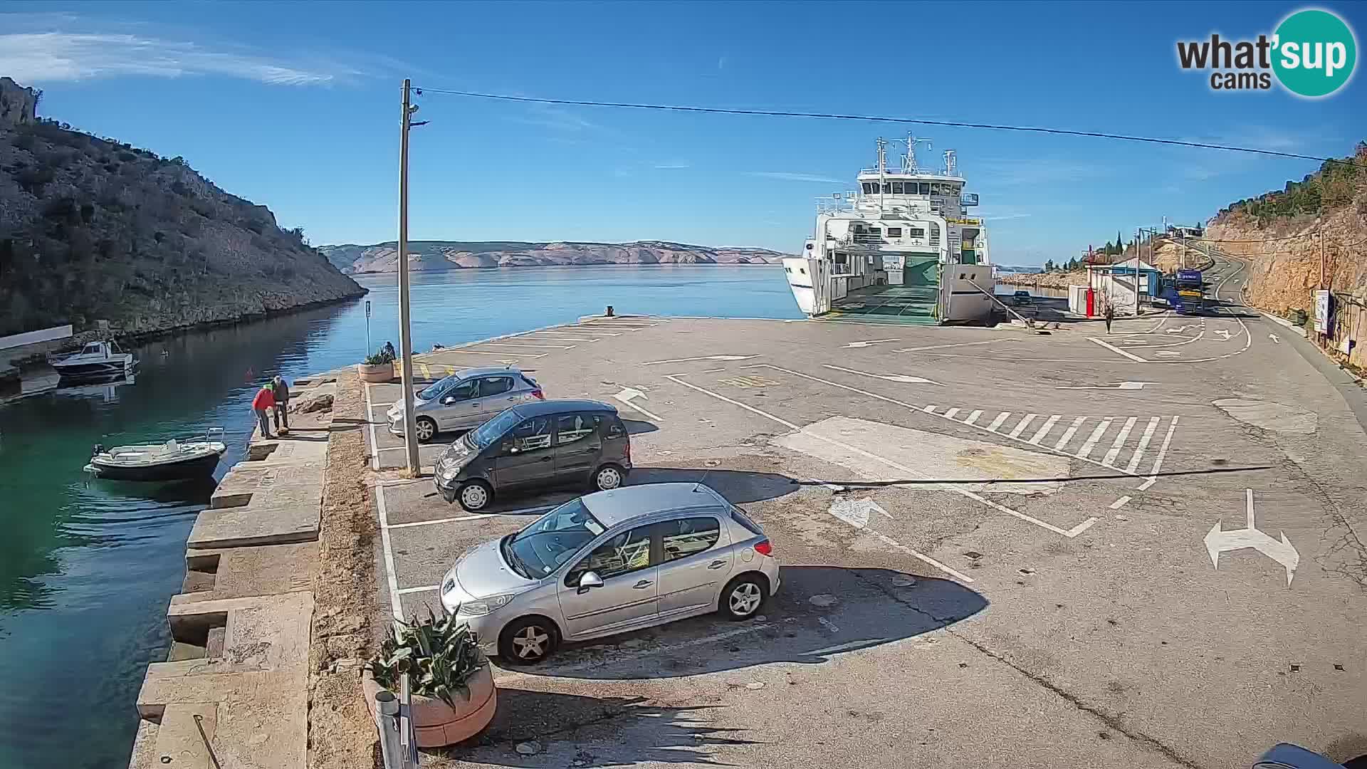 Webcam port de ferry de Prizna – vers l’île de Pag