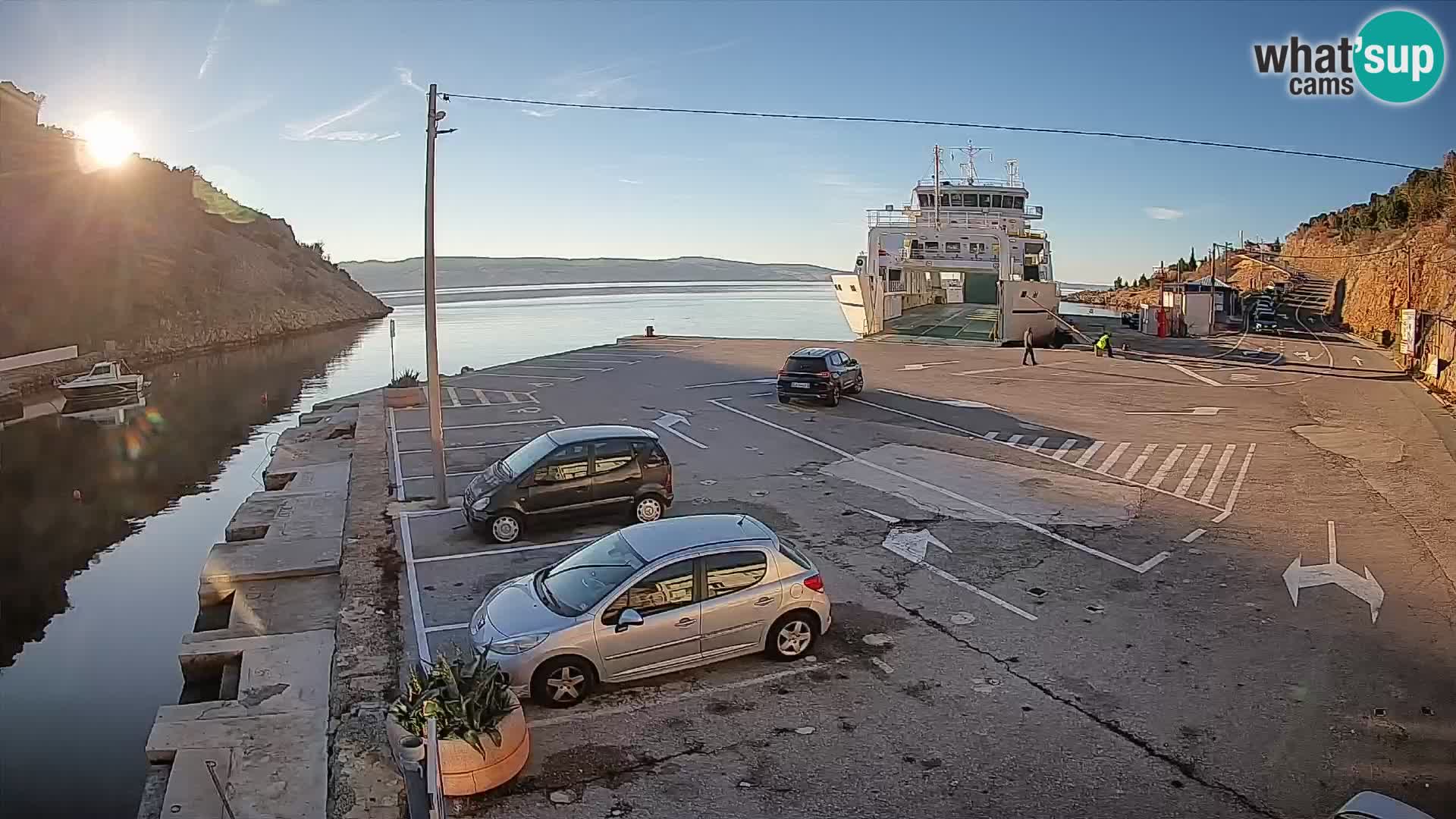 Webcam port de ferry de Prizna – vers l’île de Pag