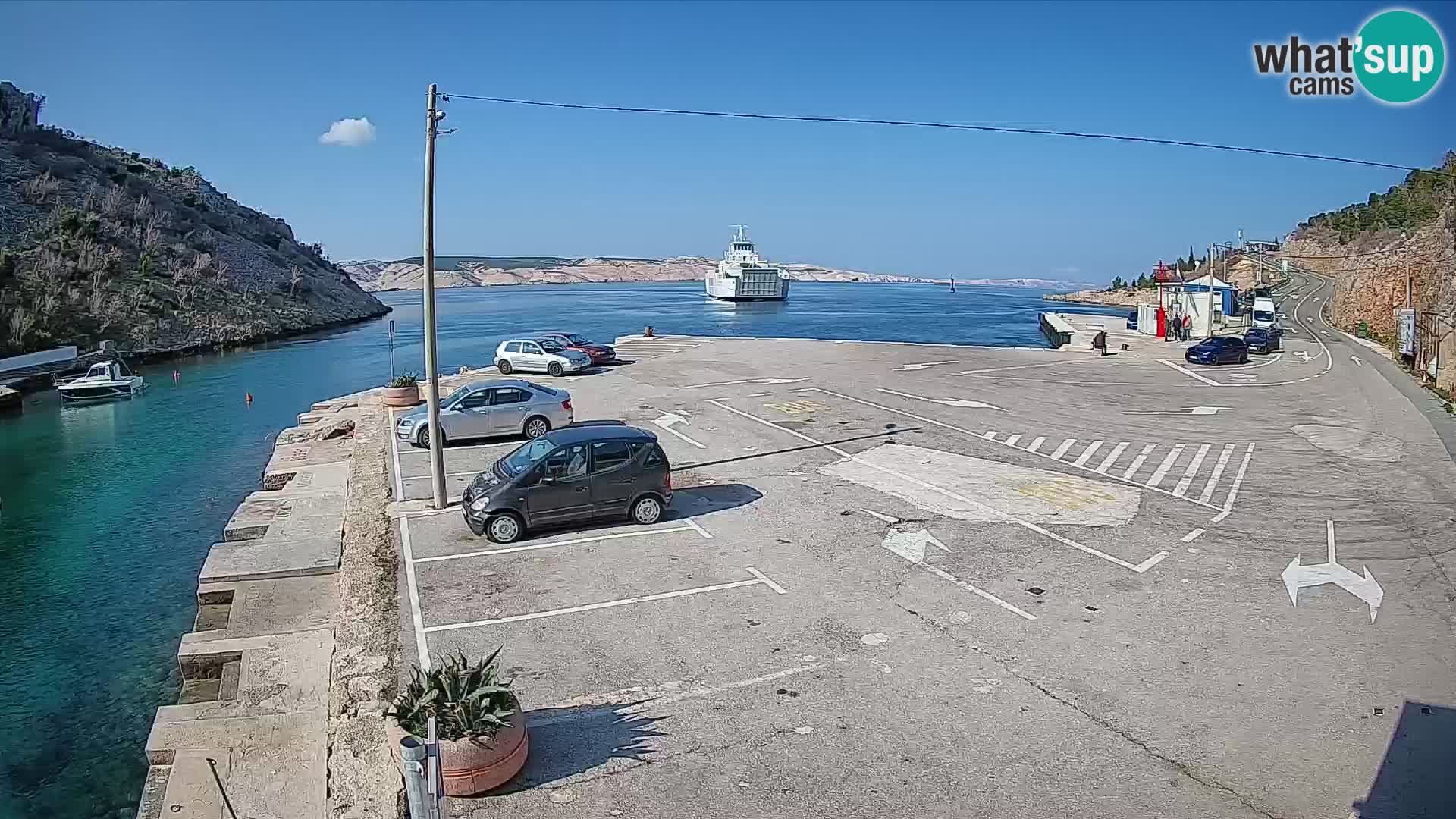 Webcam port de ferry de Prizna – vers l’île de Pag
