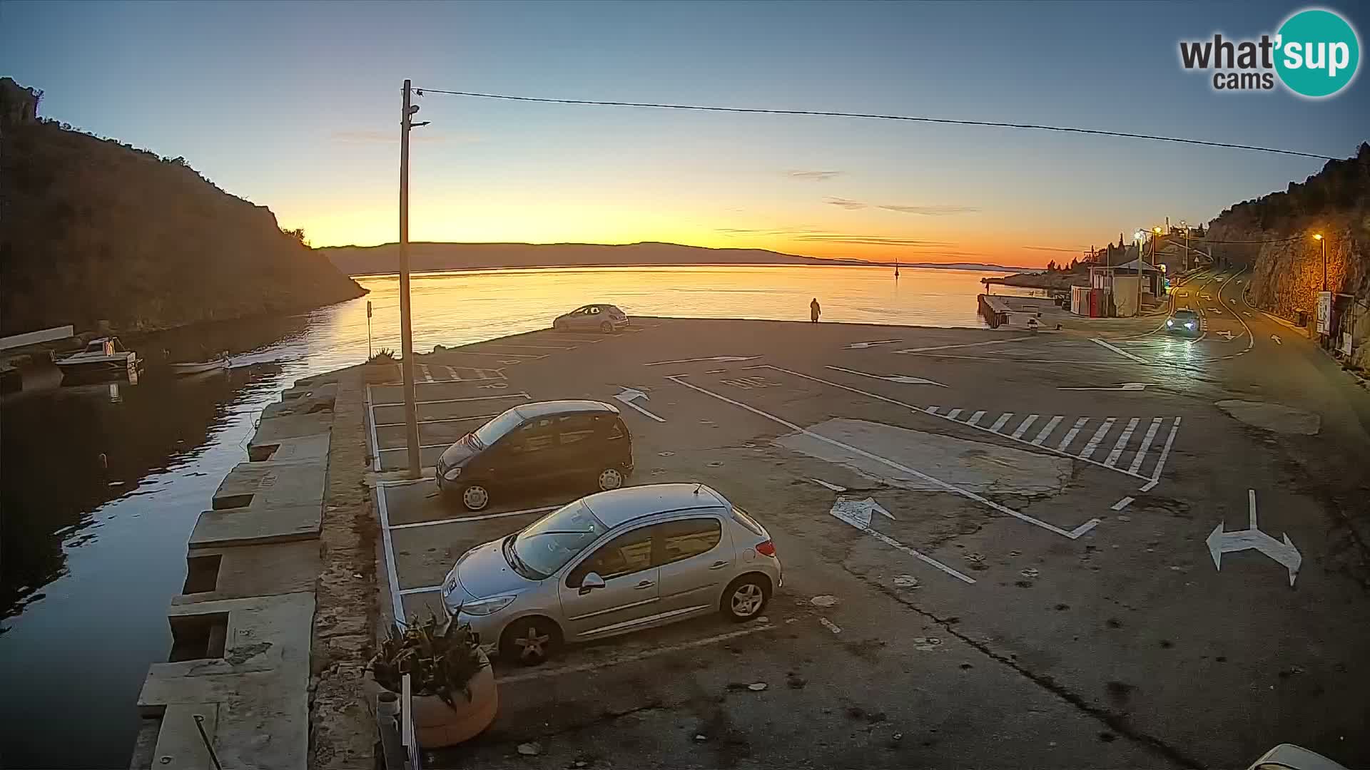 Webcam port de ferry de Prizna – vers l’île de Pag
