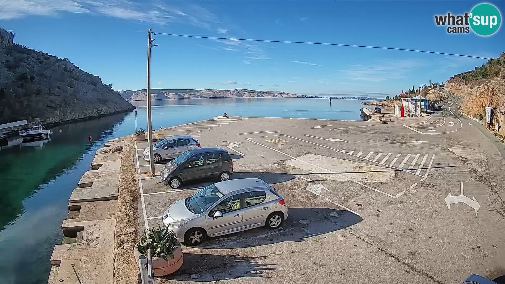 Webcam Fährhafen Prizna – zur Insel Pag