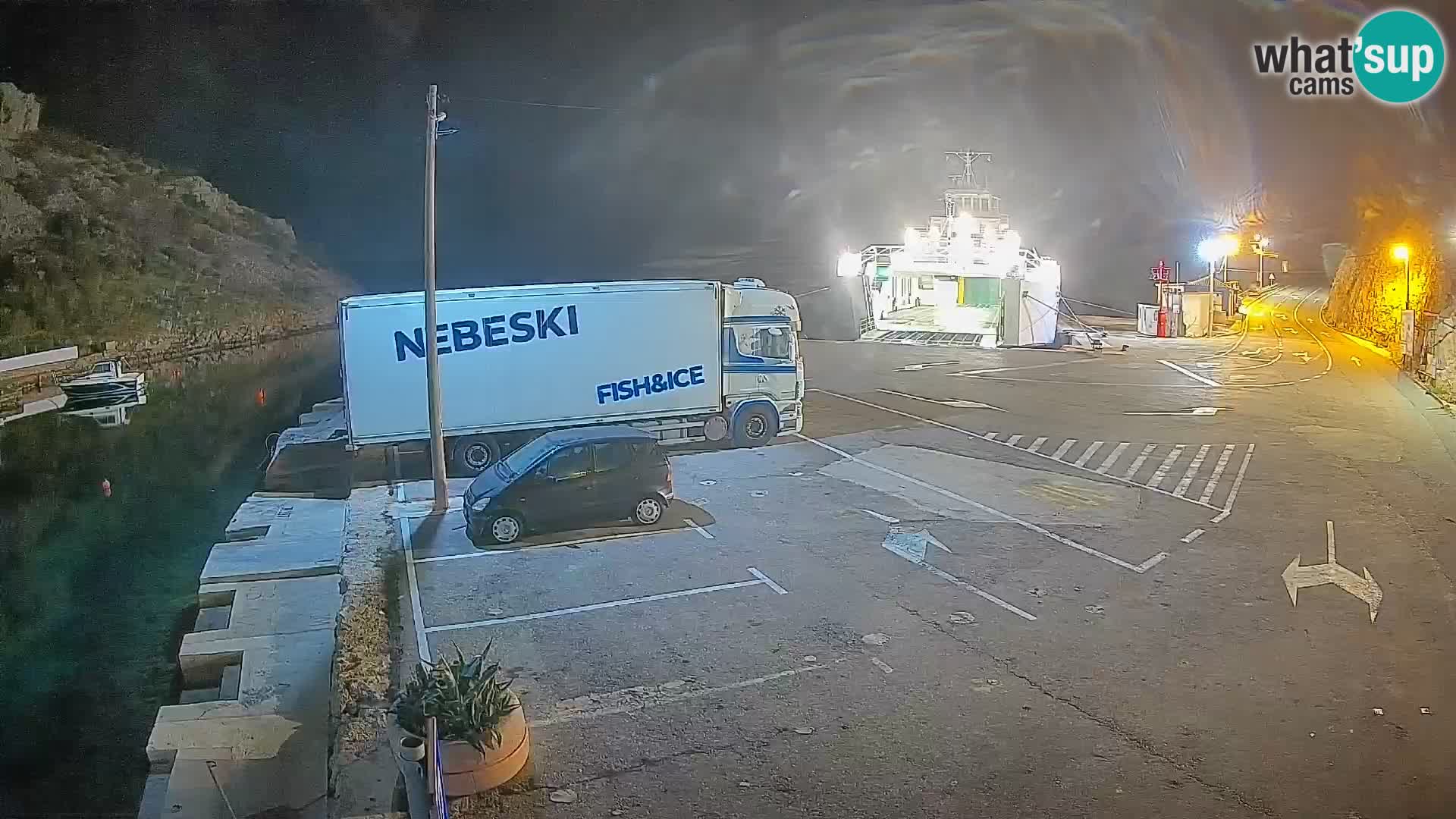 Webcam Prizna ferry port to Pag island