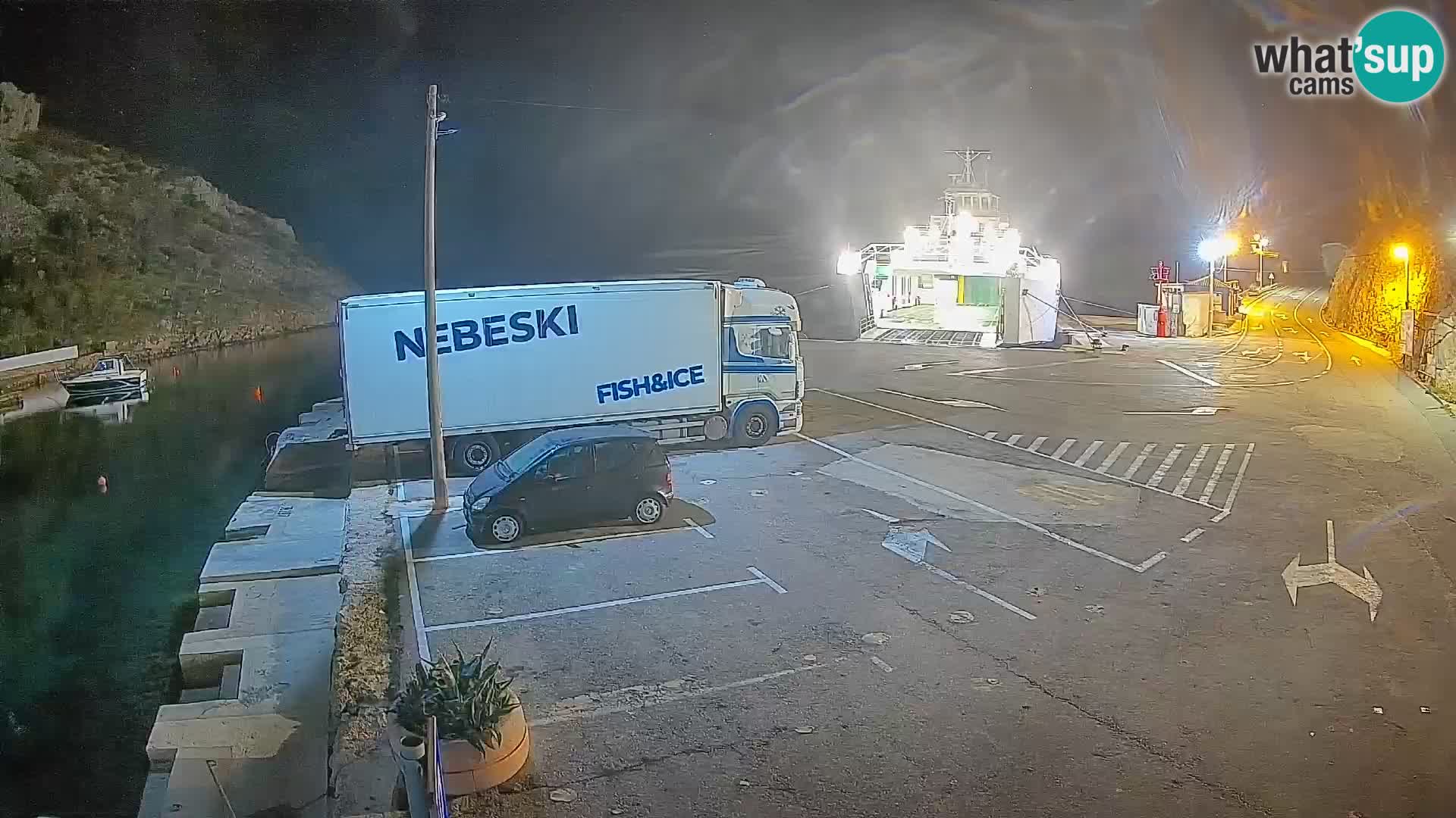 Webcam port de ferry de Prizna – vers l’île de Pag