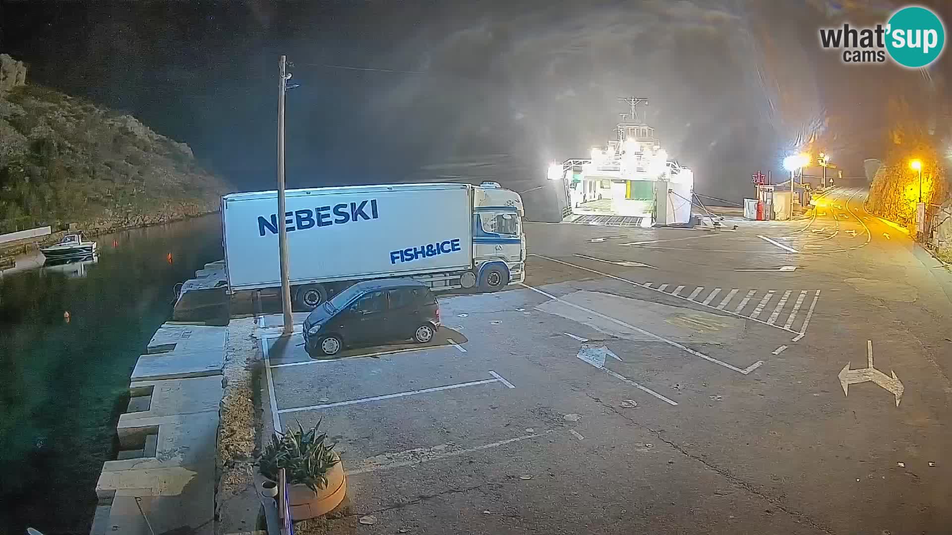 Webcam port de ferry de Prizna – vers l’île de Pag