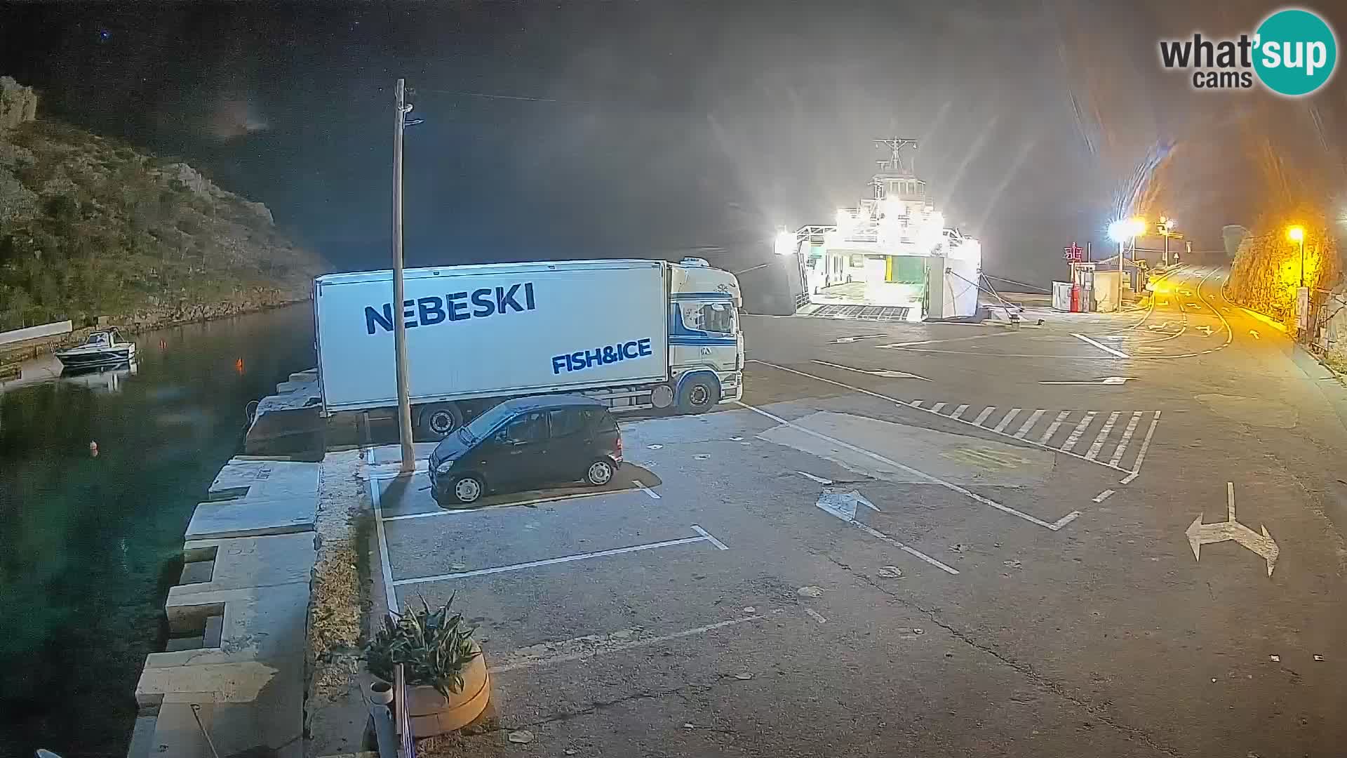 Webcam port de ferry de Prizna – vers l’île de Pag